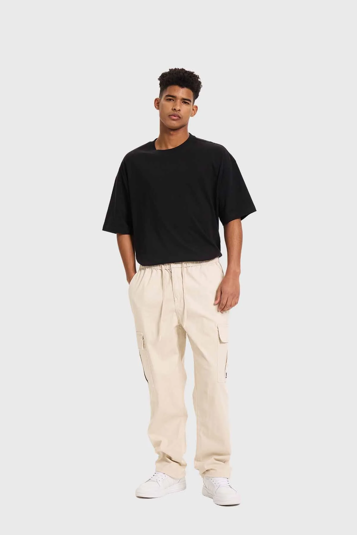 Pantalón Hombre Cargo Calce Recto Beige - Image 4