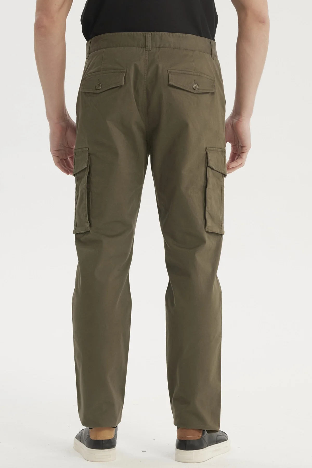 Pantalón Hombre Cargo Slim Fit Verde Olivo - Image 3