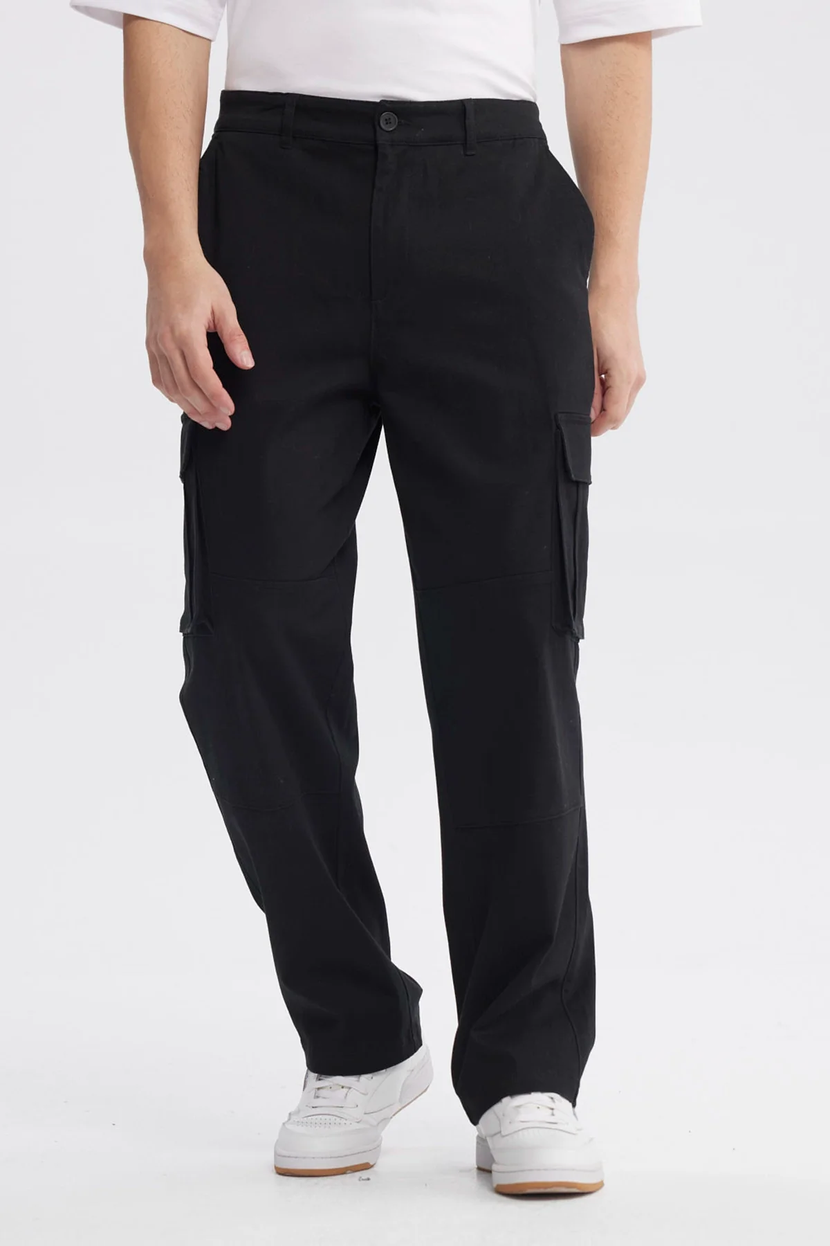 Pantalón Hombre Cargo Wide Leg Negro