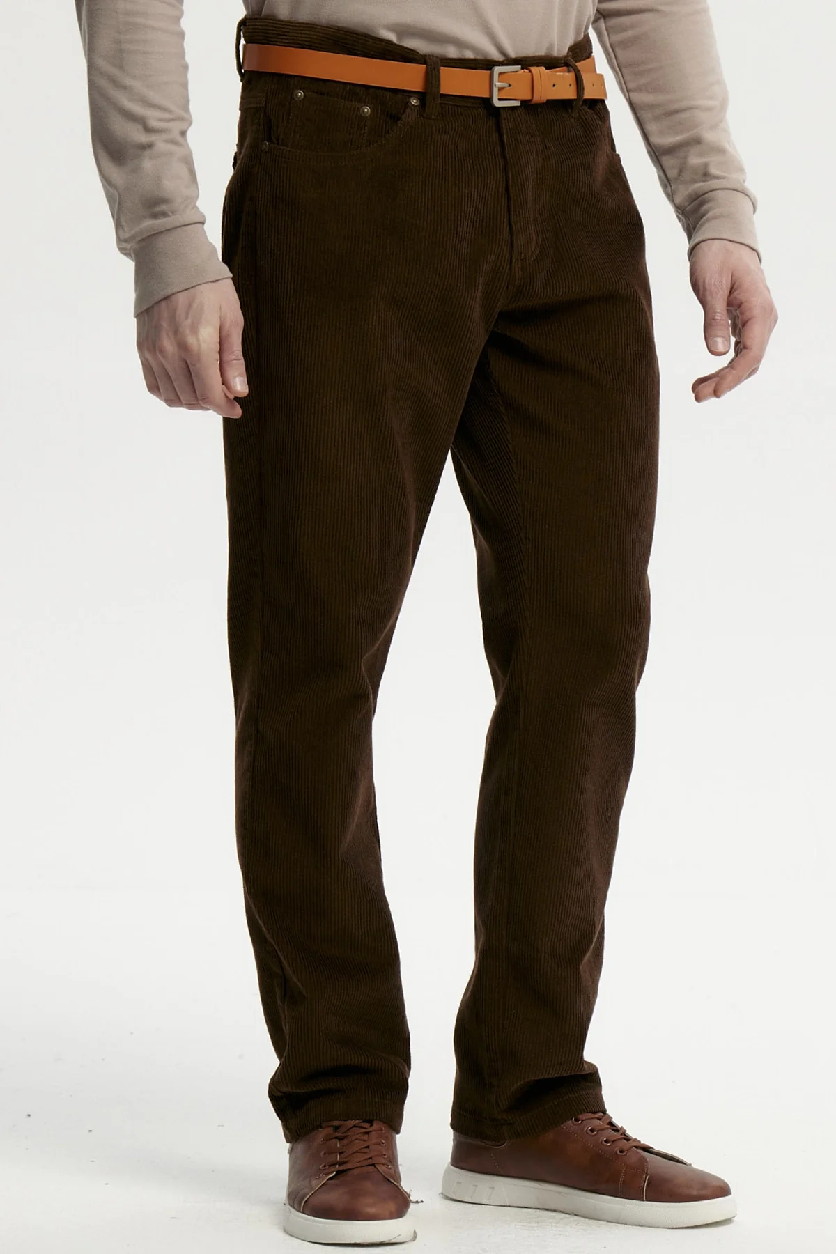 Pantalón Hombre Cotelé Café Oscuro - Image 2