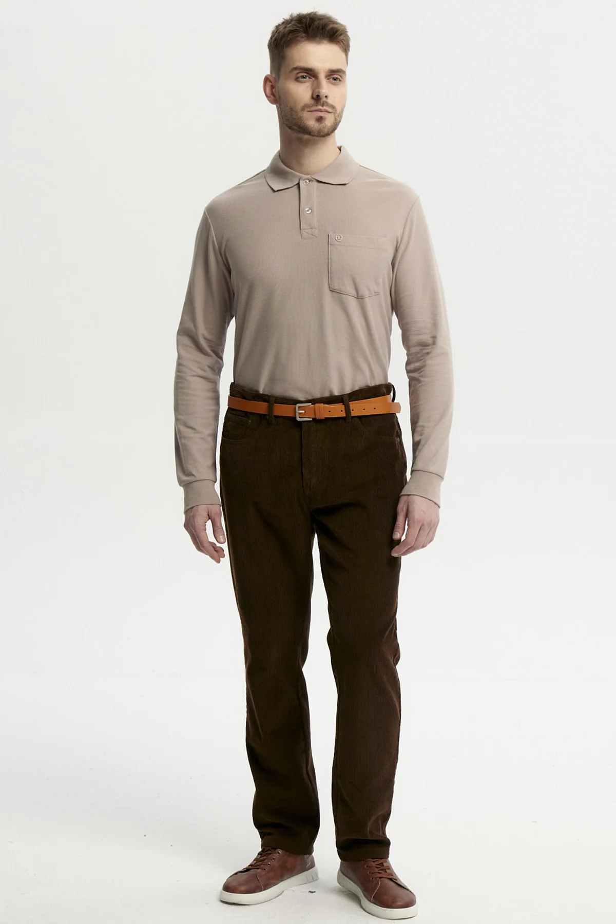 Pantalón Hombre Cotelé Café Oscuro - Image 4
