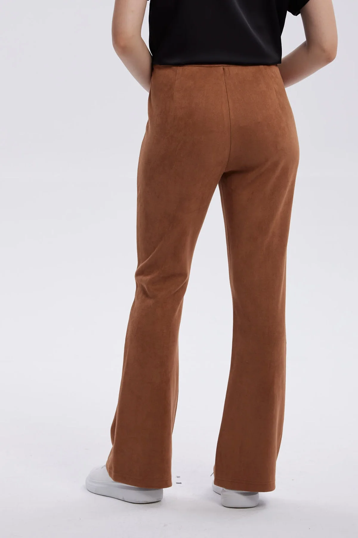 Pantalón Mujer Antelina Pretina Elasticada Café - Image 3