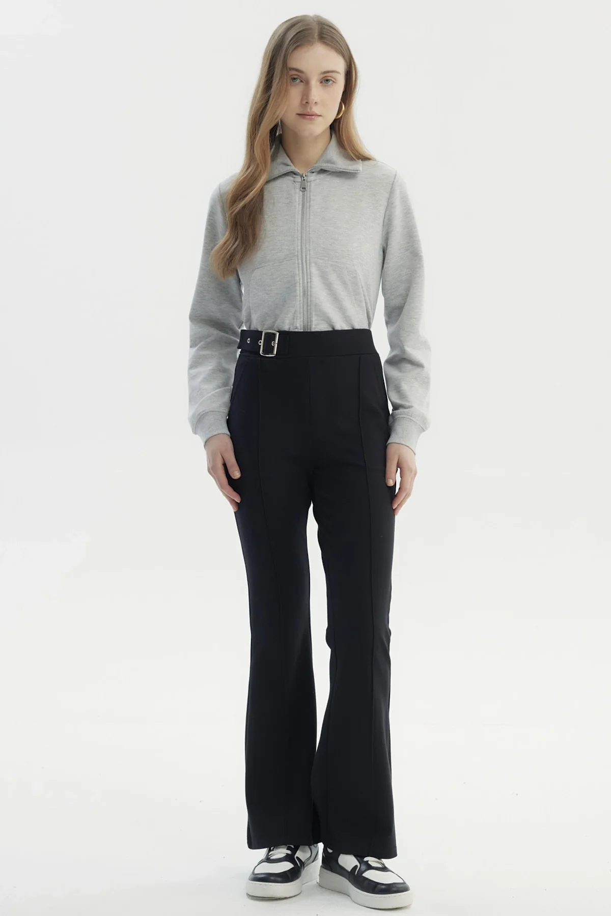 Pantalón Mujer Aplicación Hebilla Negro - Image 4