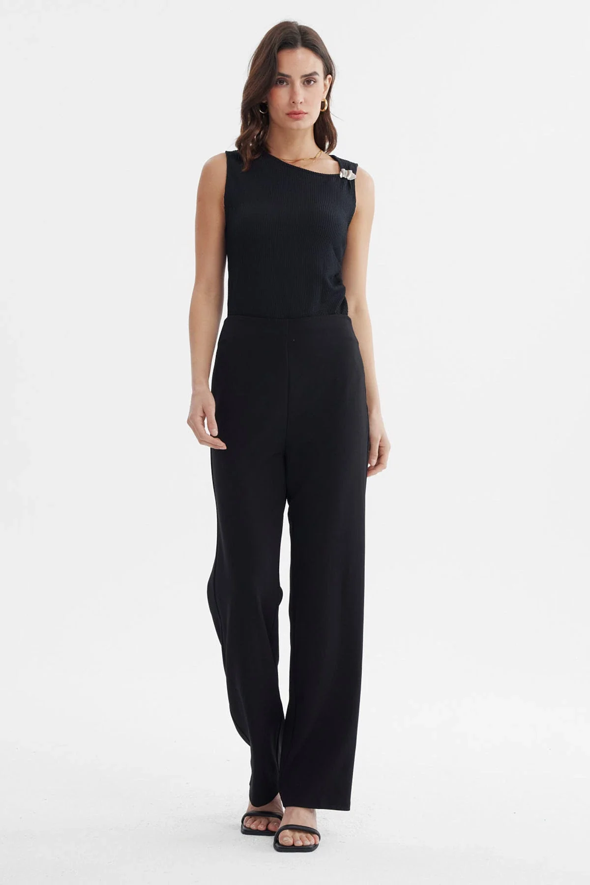 Pantalón Mujer Calce Recto Negro - Image 4