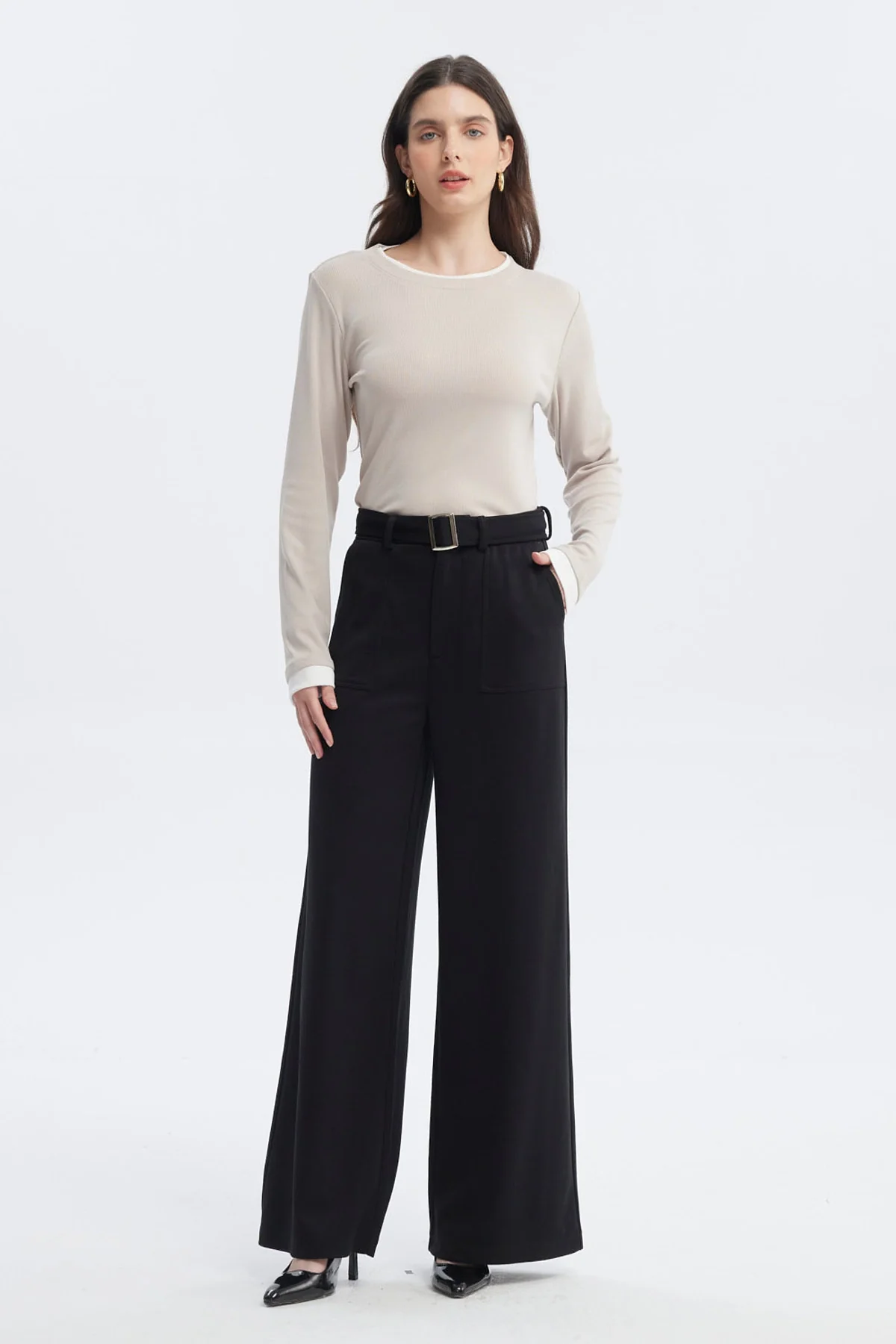 Pantalón Mujer Calce Recto Negro - Image 4