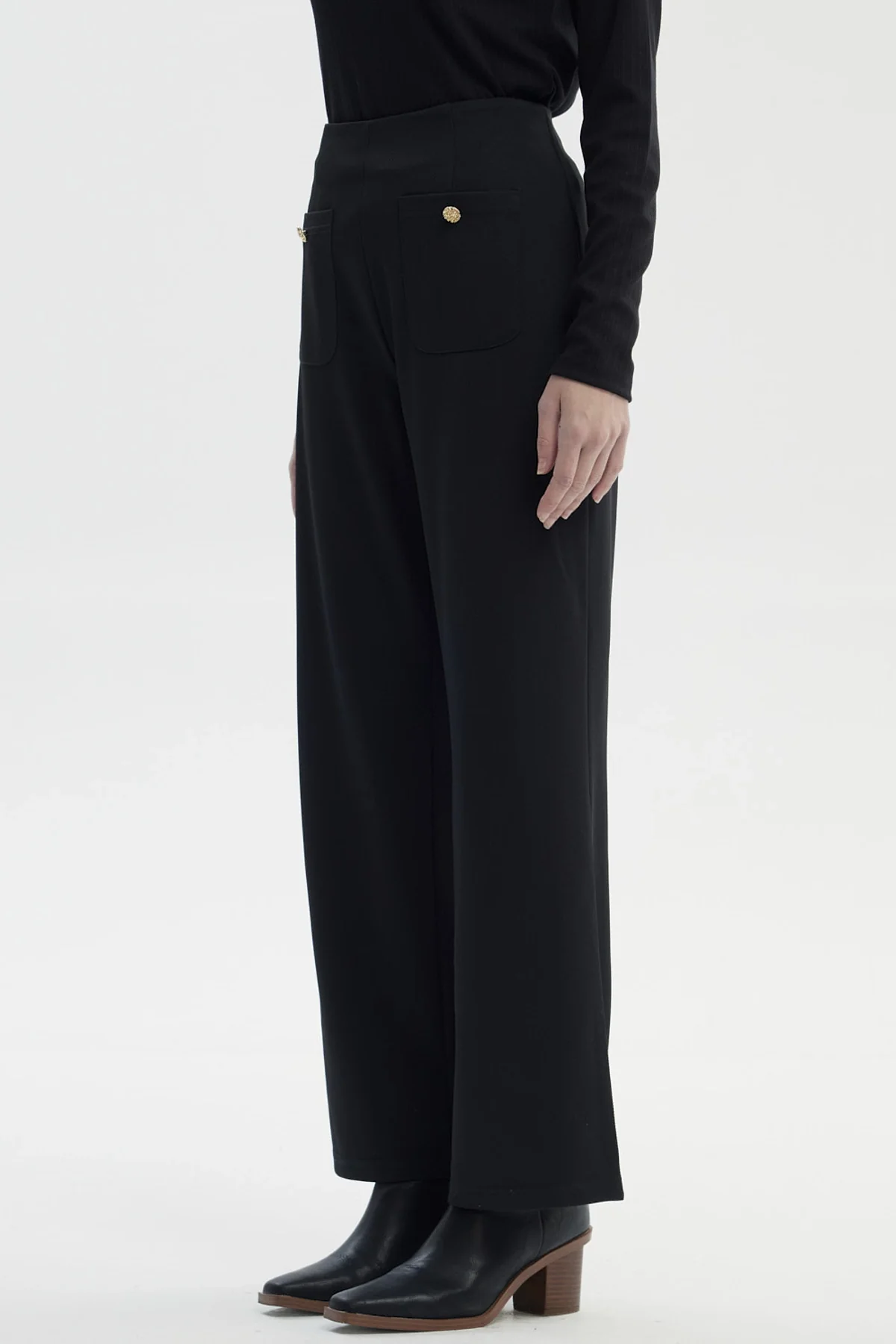 Pantalón Mujer Calce Recto Negro - Image 2