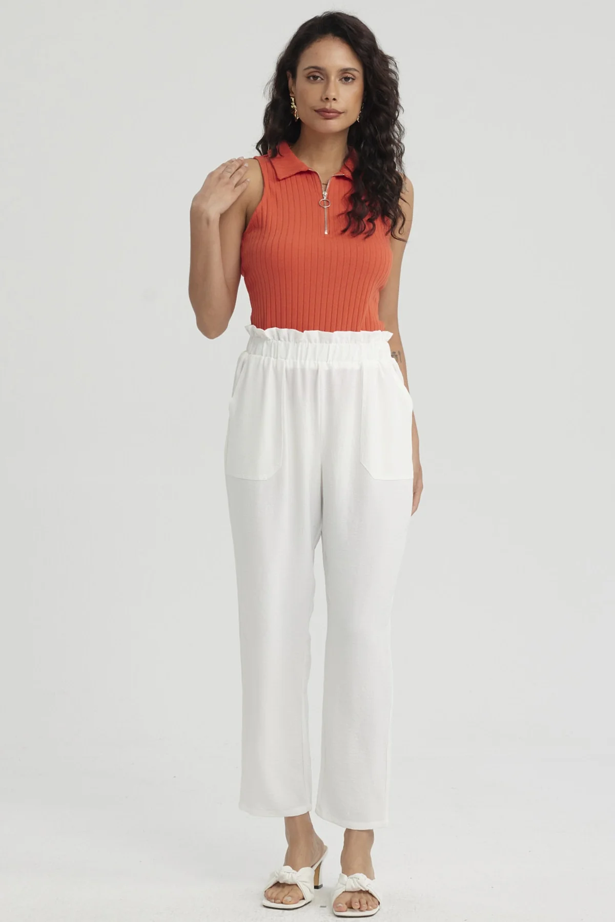 Pantalón Mujer Calce Slim Bolsillo Crudo - Image 4