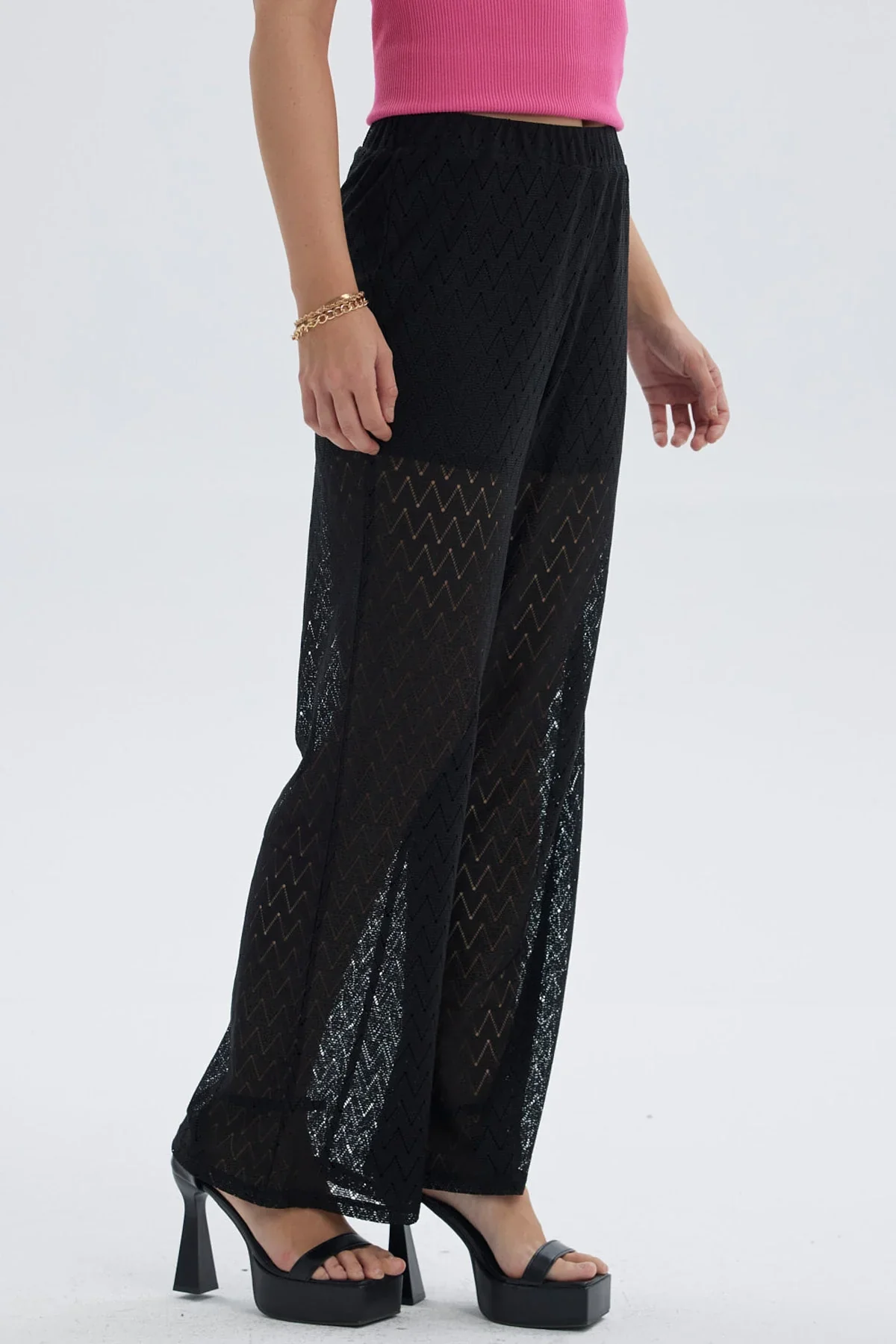 Pantalón Mujer Con Short Calce Flare Negro - Image 2