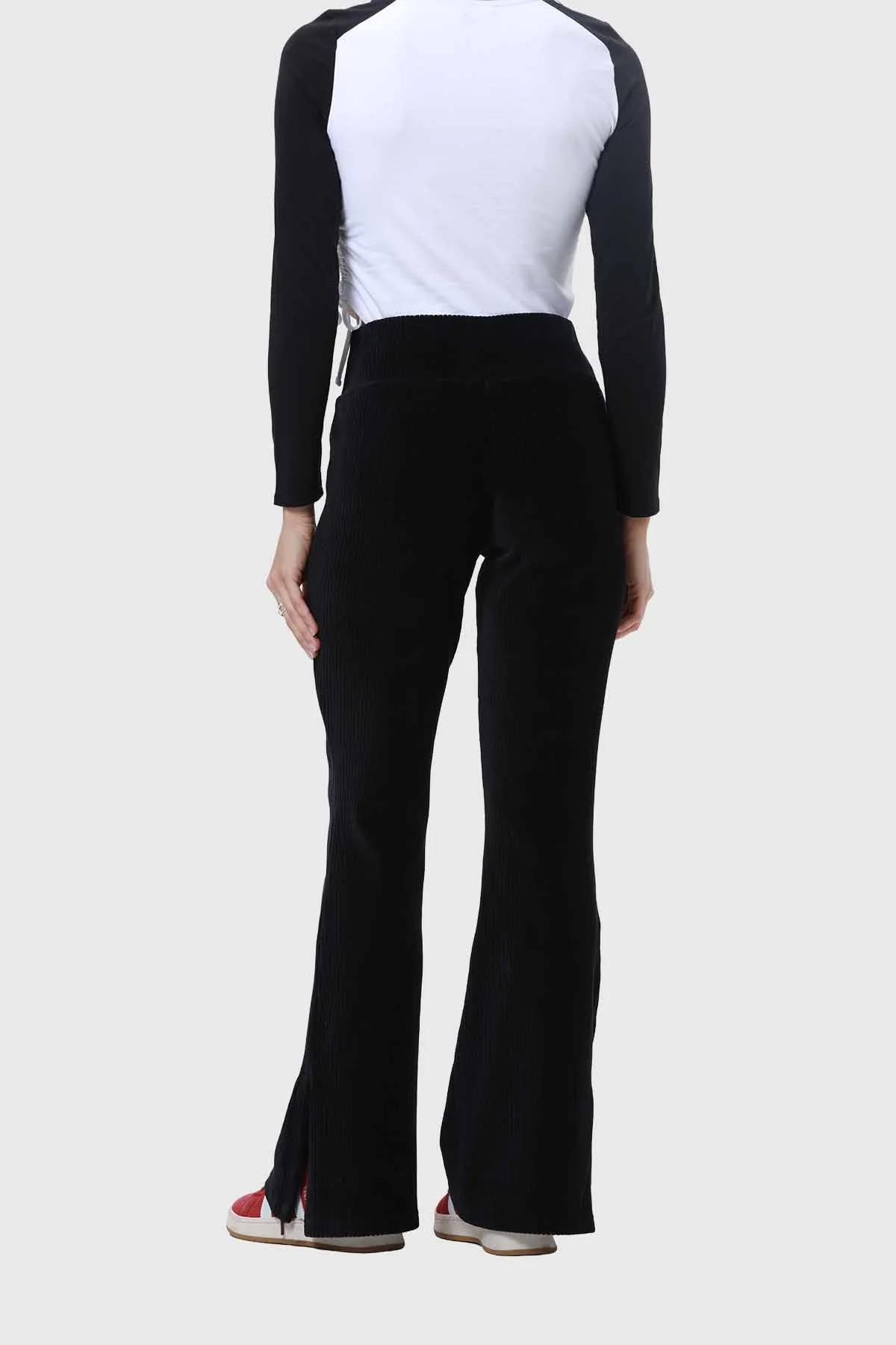 Pantalón Mujer Cotelón Negro - Image 3