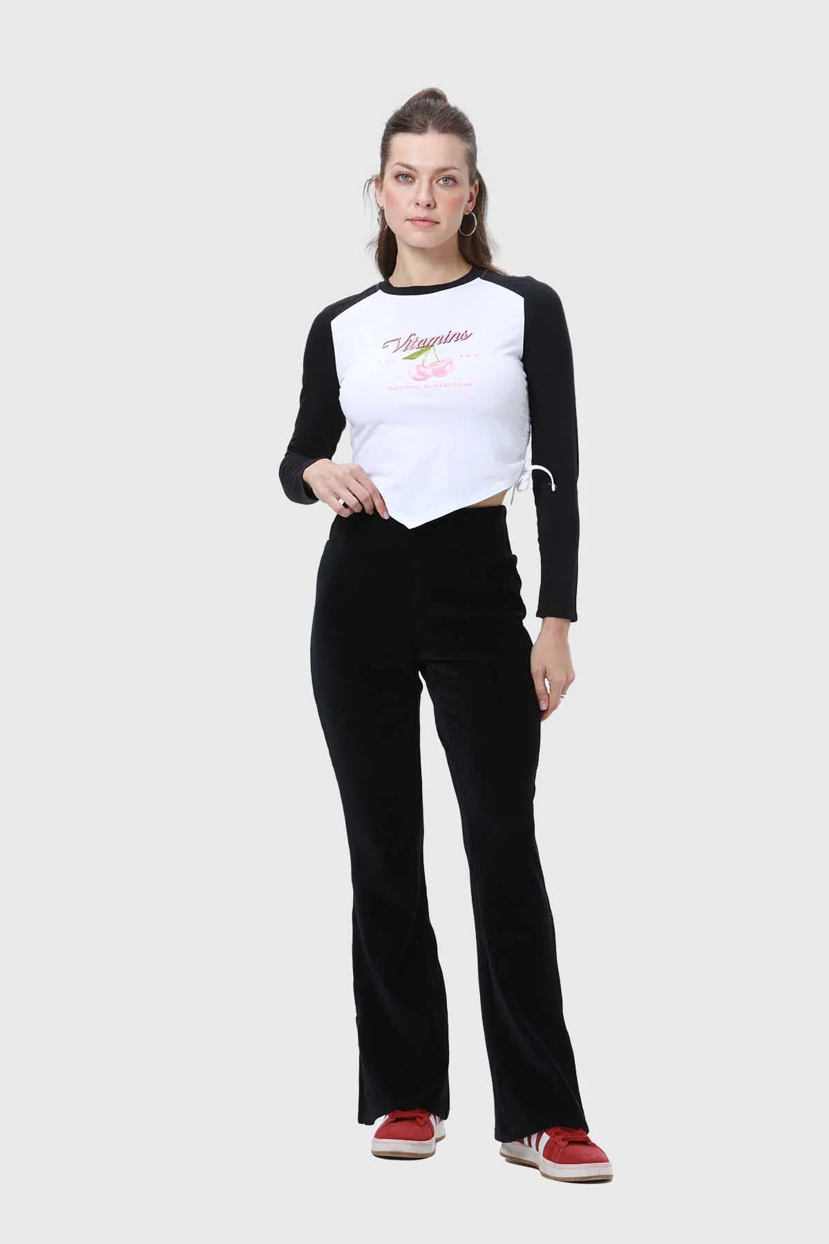 Pantalón Mujer Cotelón Negro - Image 4