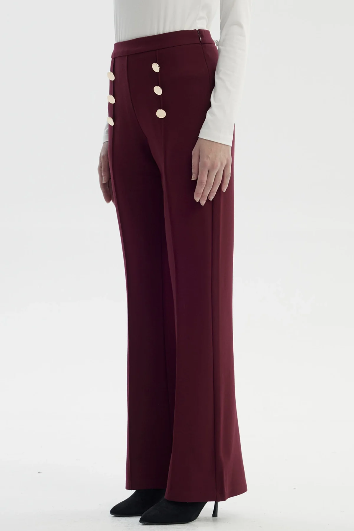 Pantalón Mujer Flare Burdeo - Image 2