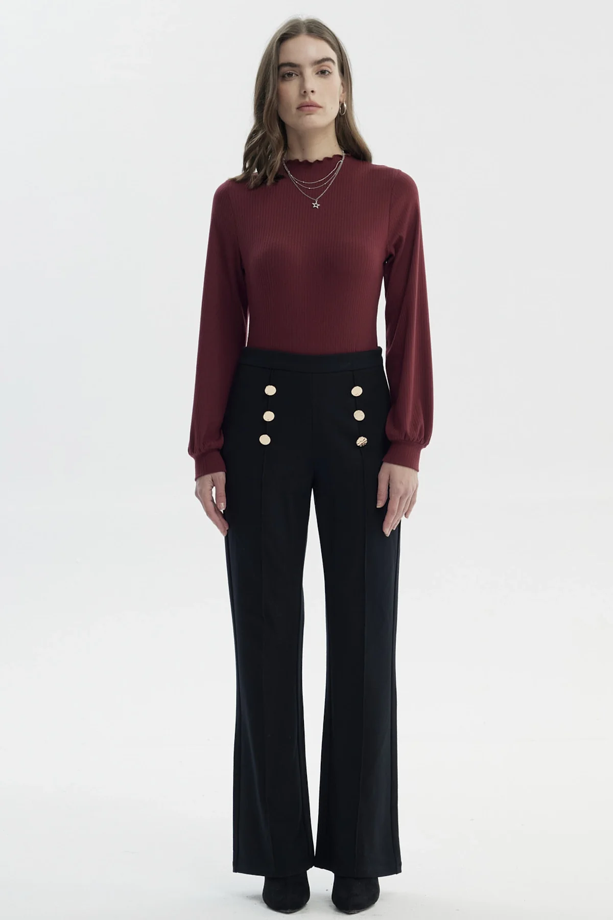 Pantalón Mujer Flare Negro - Image 4