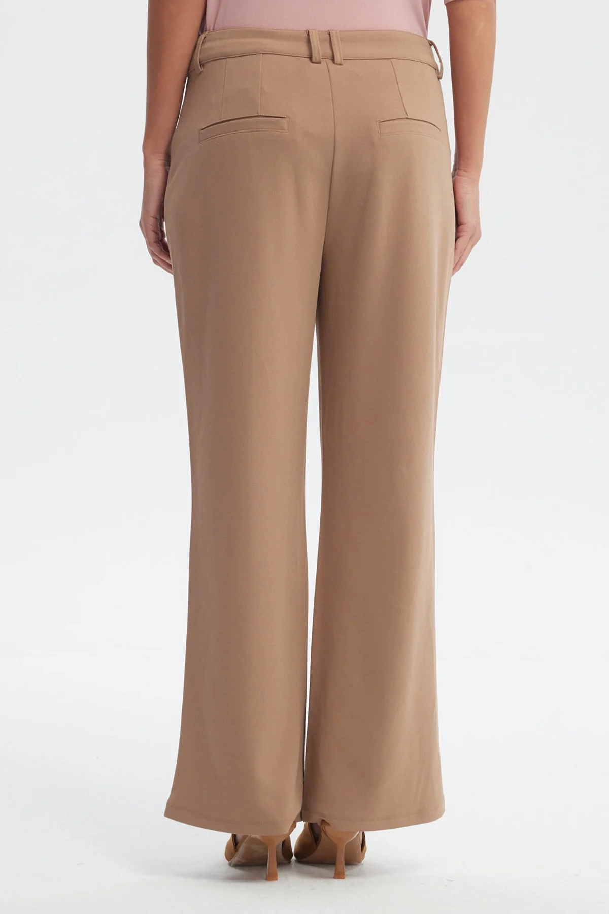 Pantalón Mujer Liso Largo Café Claro - Image 3