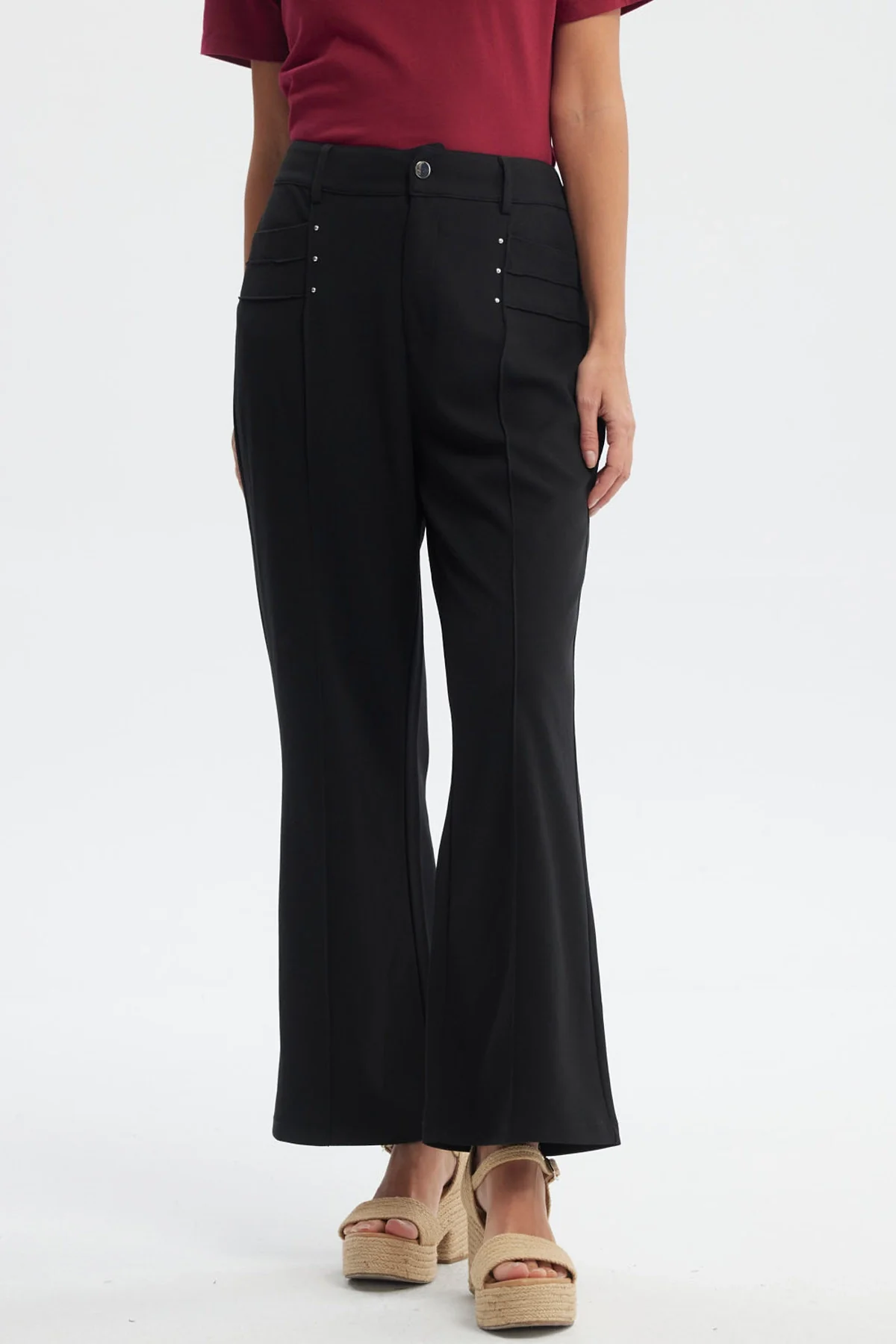 Pantalón Mujer Liso Largo Negro
