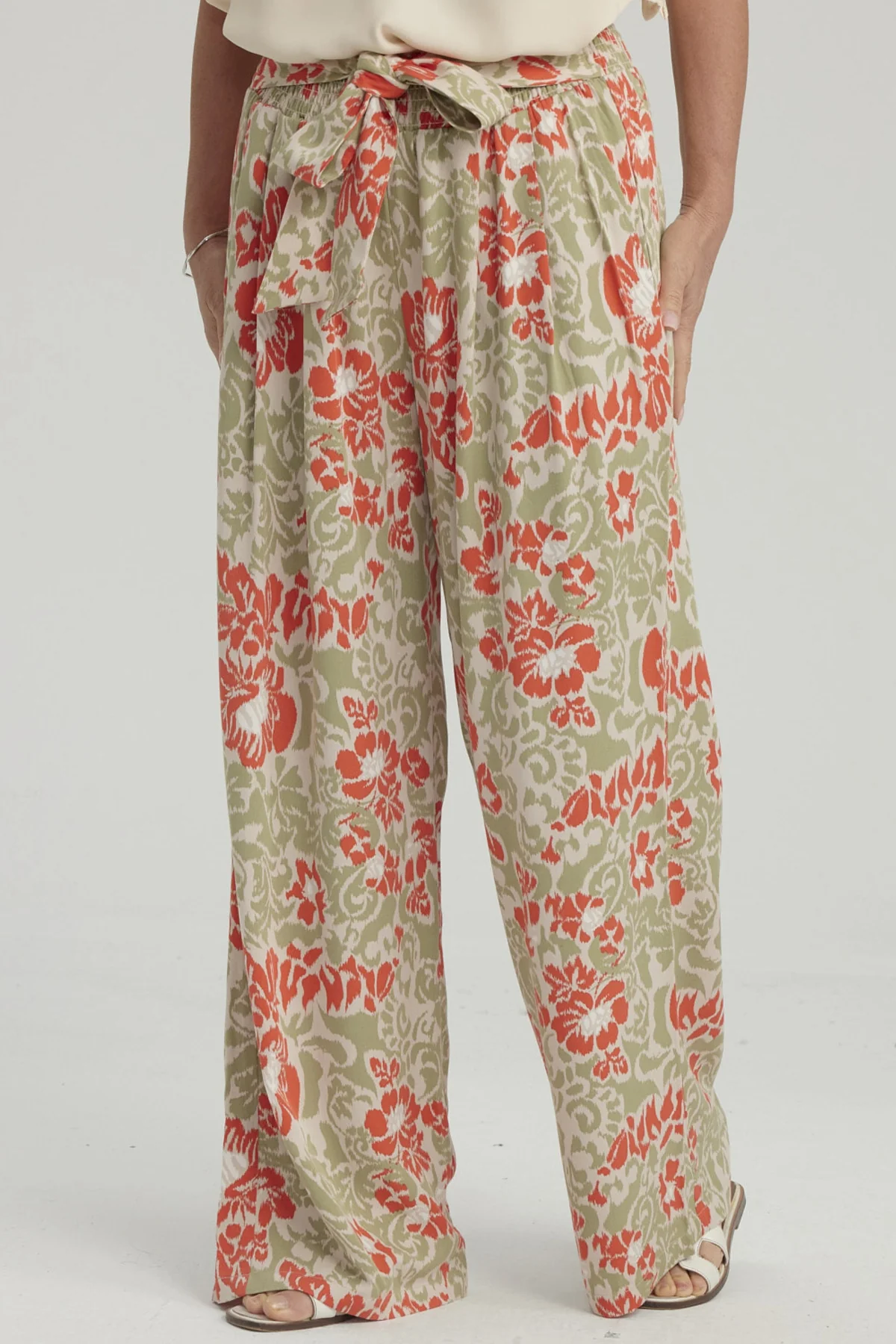 Pantalón Mujer Palazzo Print Verde Claro - Image 2