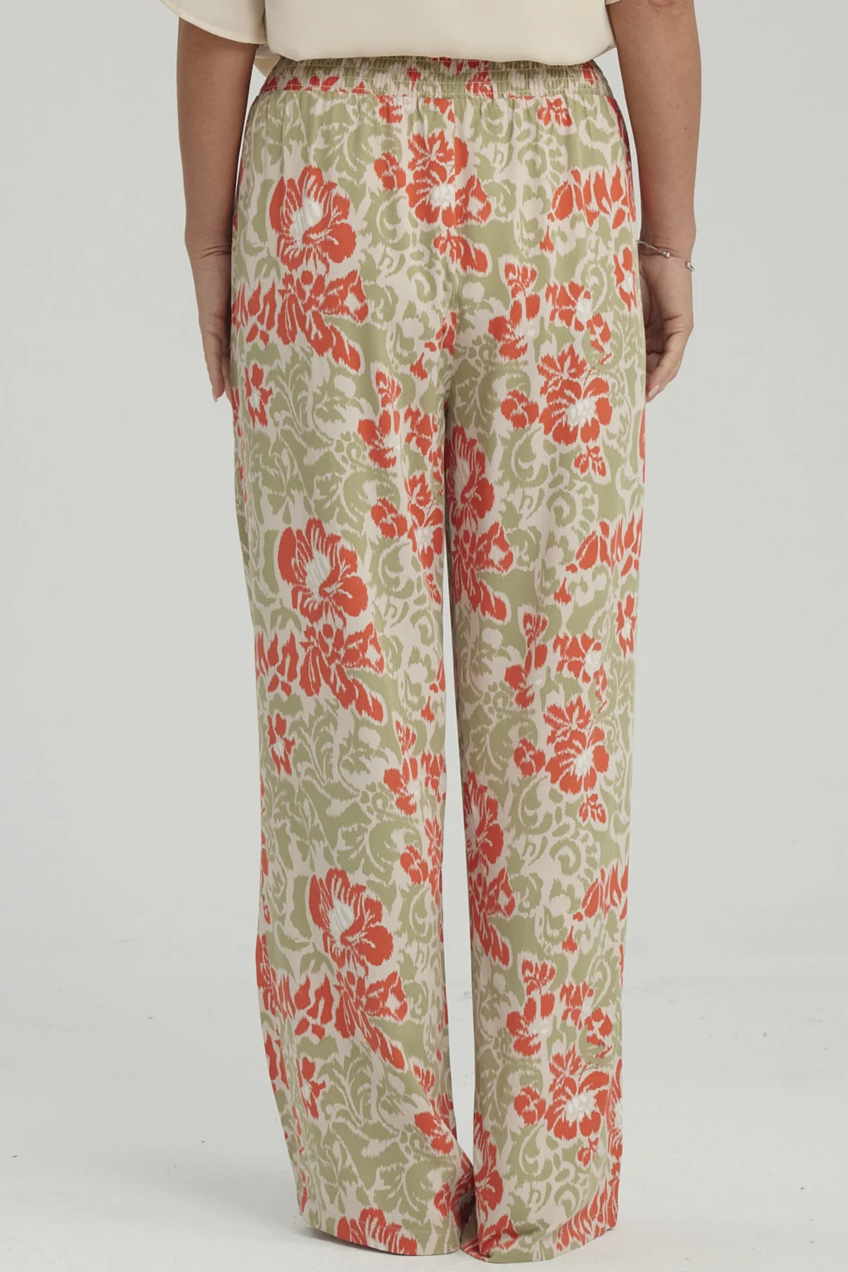 Pantalón Mujer Palazzo Print Verde Claro - Image 3