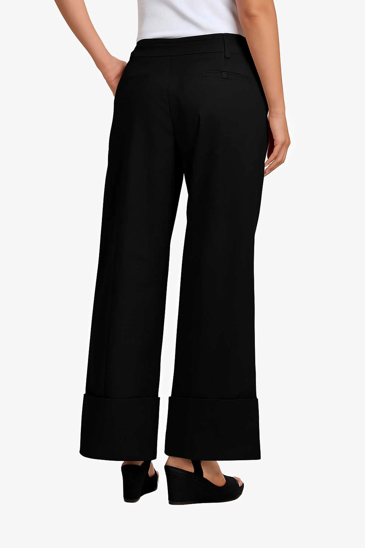 Pantalón Mujer Sastrero Basta Ancha Negro - Image 2