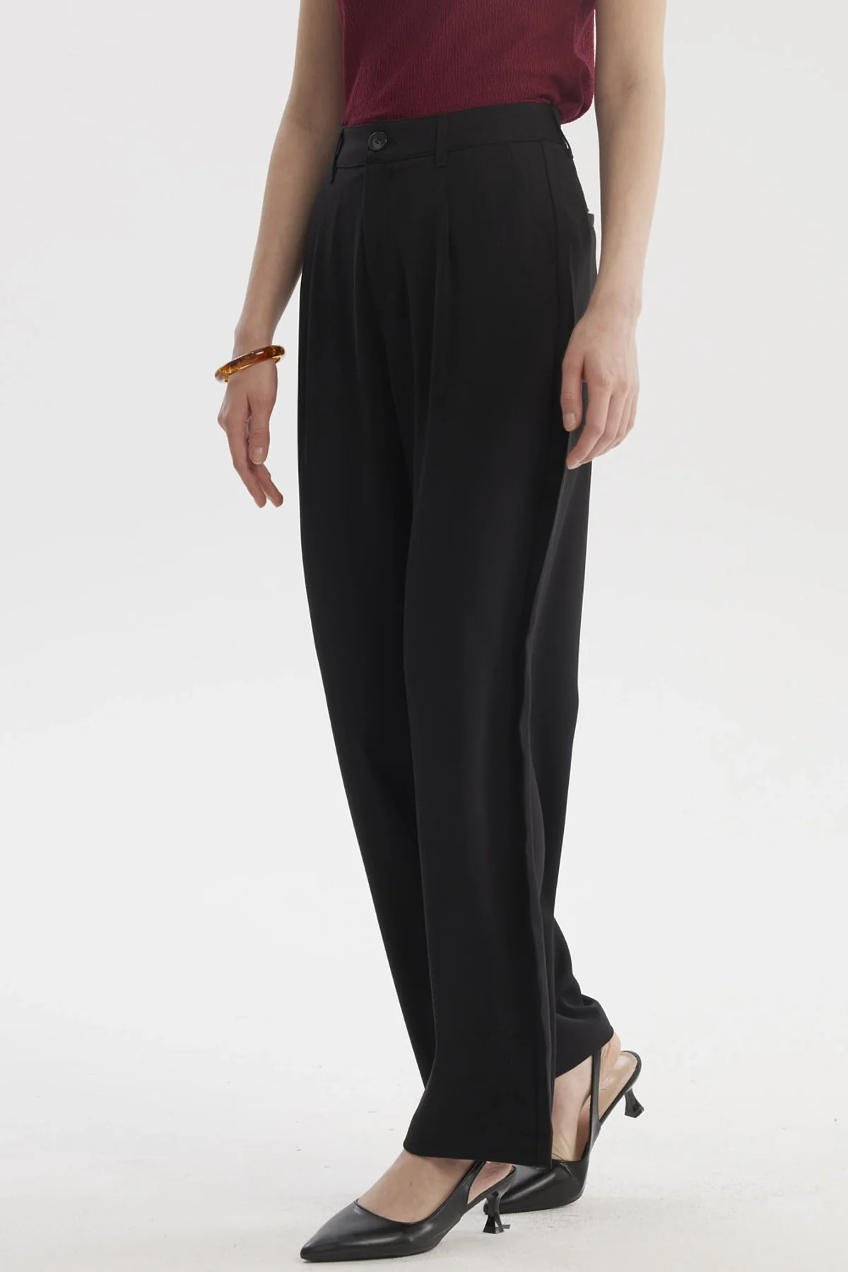 Pantalón Mujer Sastrero Calce Recto Negro - Image 2