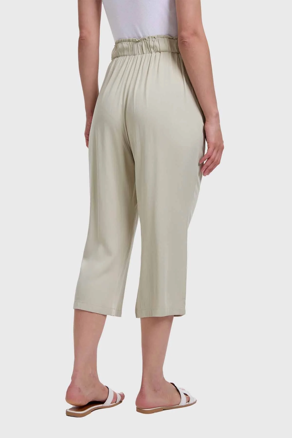 Pantalón Mujer Sastrero Con Cinturón Caqui - Image 3