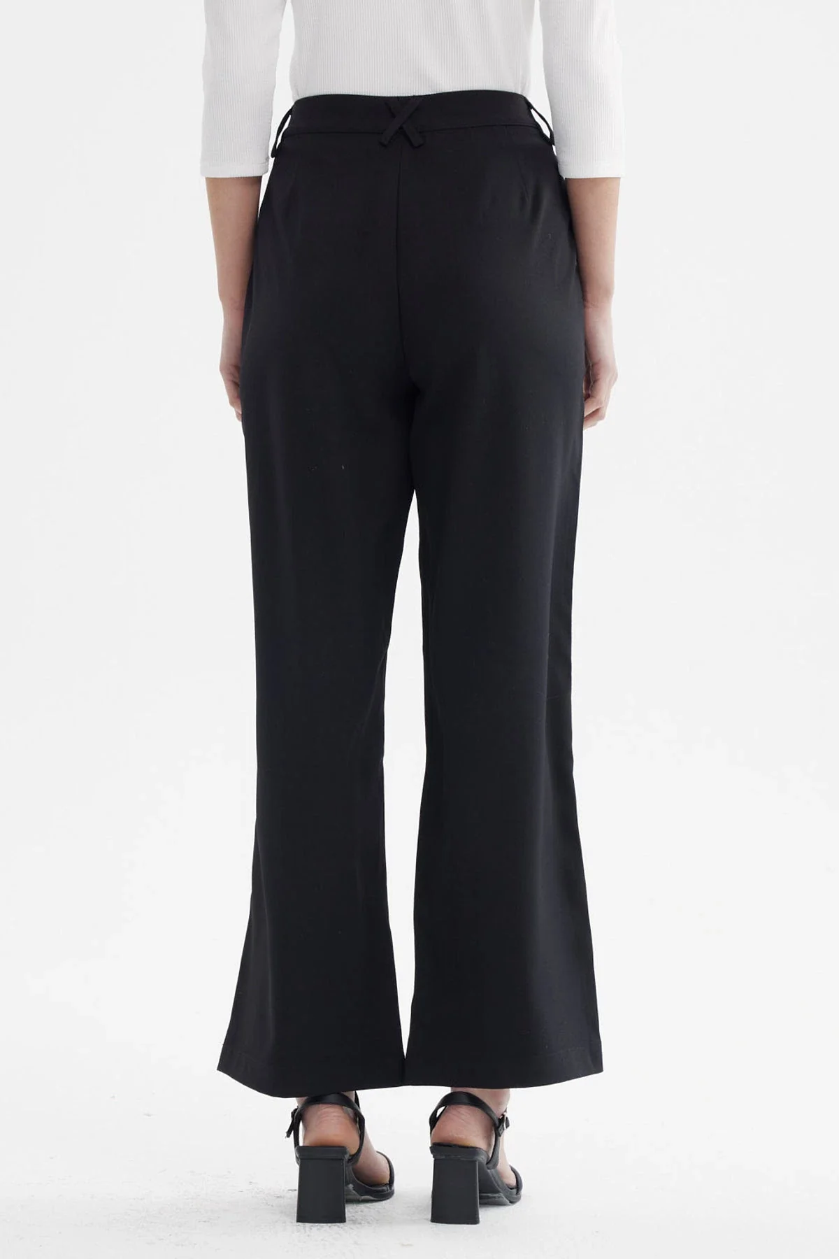 Pantalón Mujer Sastrero Pretina Botón Negro - Image 3