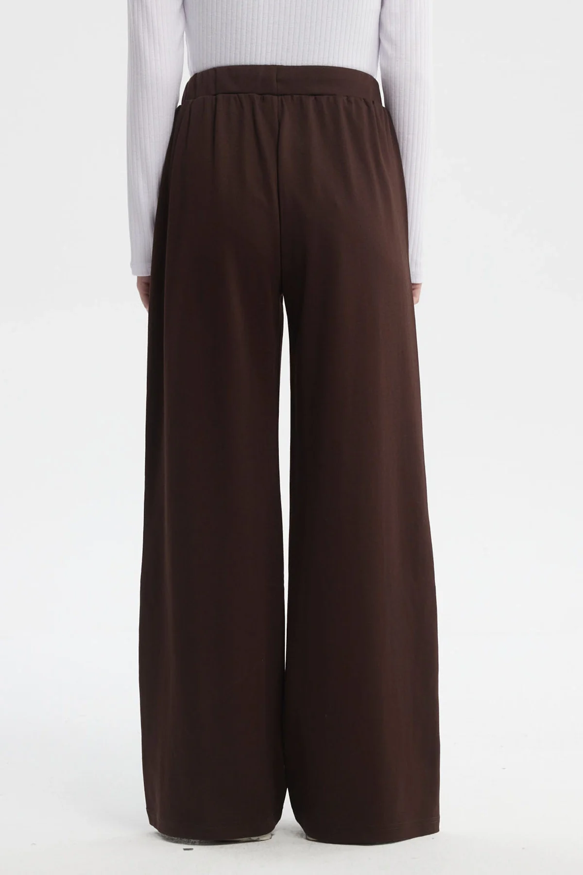 Pantalón Mujer Sastrero Pretina Cordón Café Oscuro - Image 3