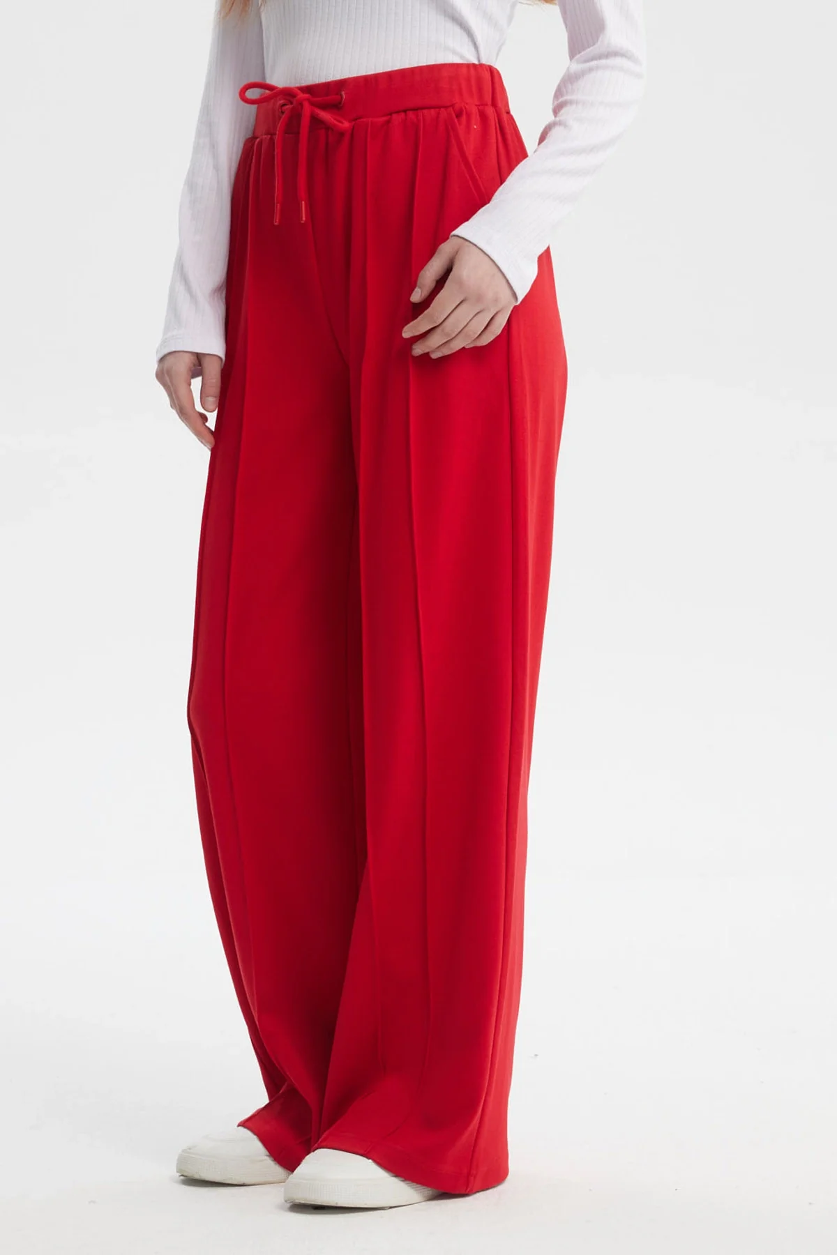 Pantalón Mujer Sastrero Pretina Cordón Rojo - Image 2