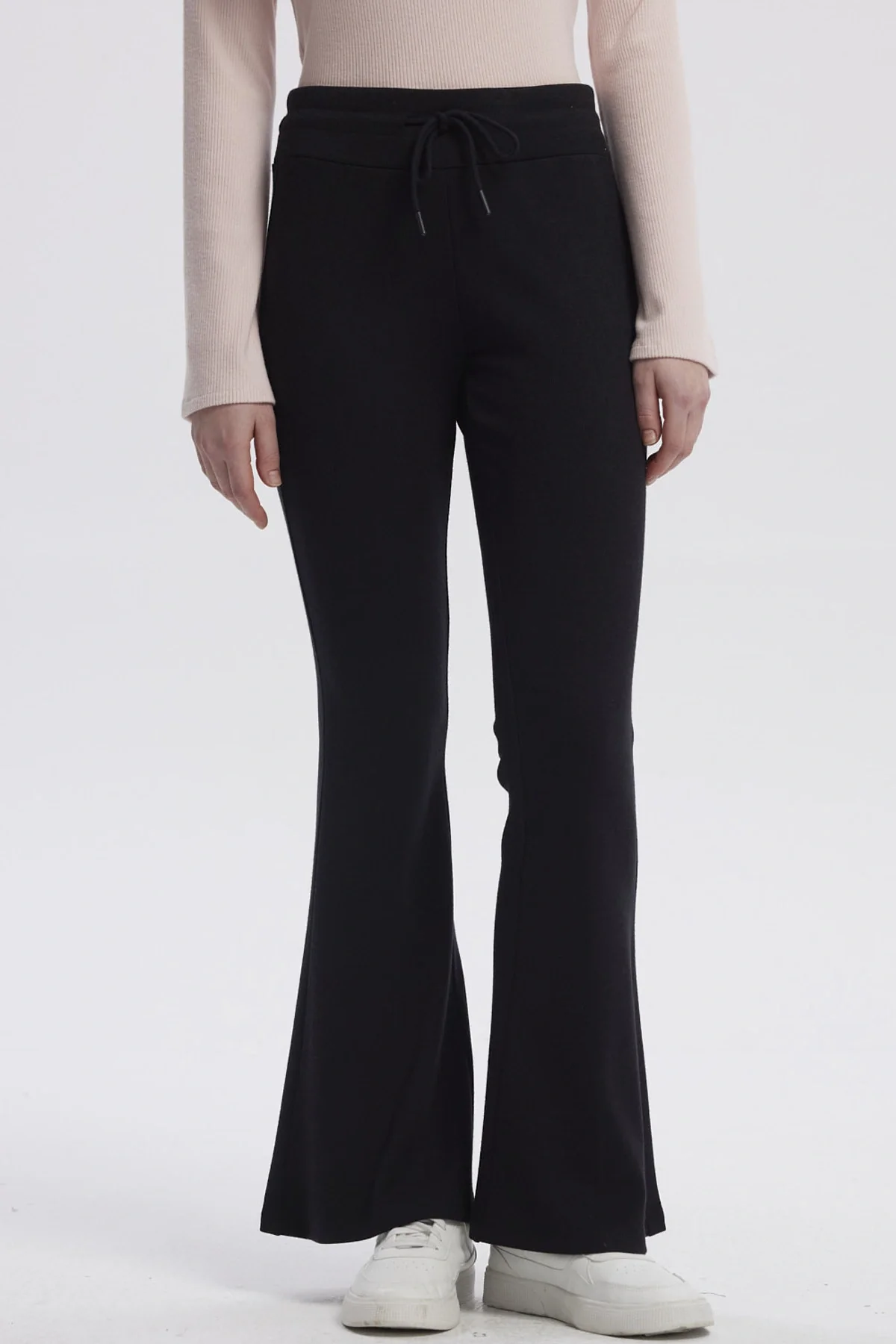 Pantalón Mujer Tejido Flare Negro