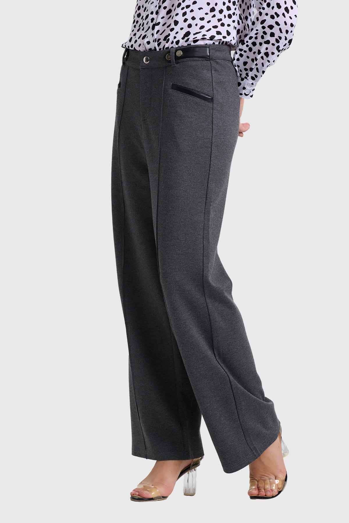 Pantalón Mujer Tiro Alto Sastrero Gris - Image 2