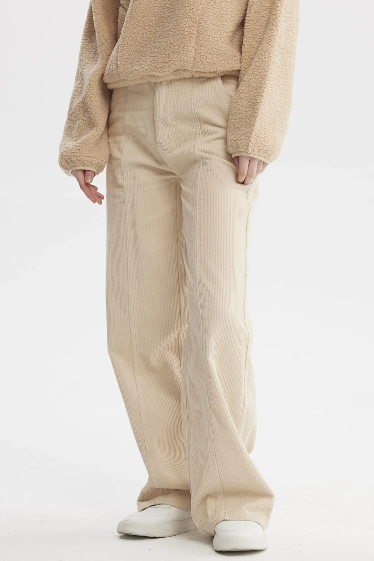 Pantalón Mujer Wide Leg Beige - Image 2