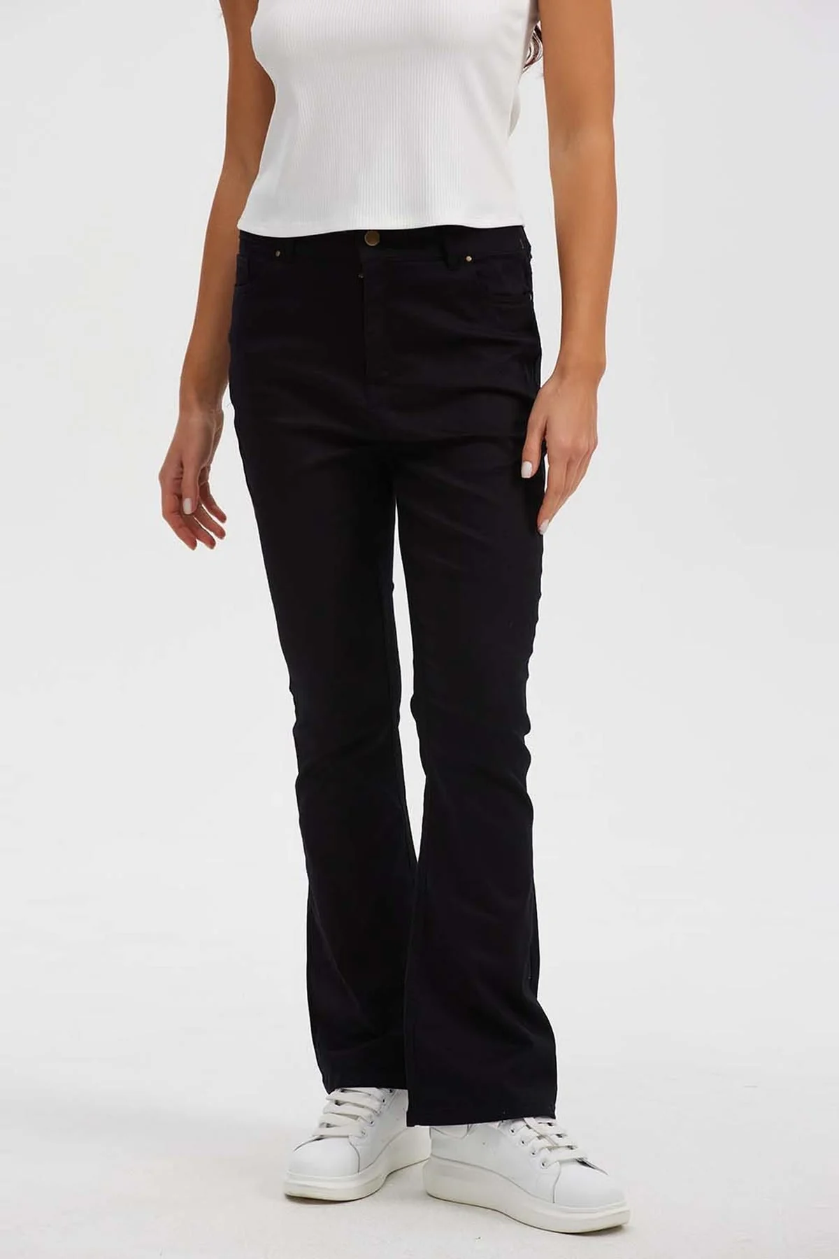 Pantalón Mujer Wide Leg Negro
