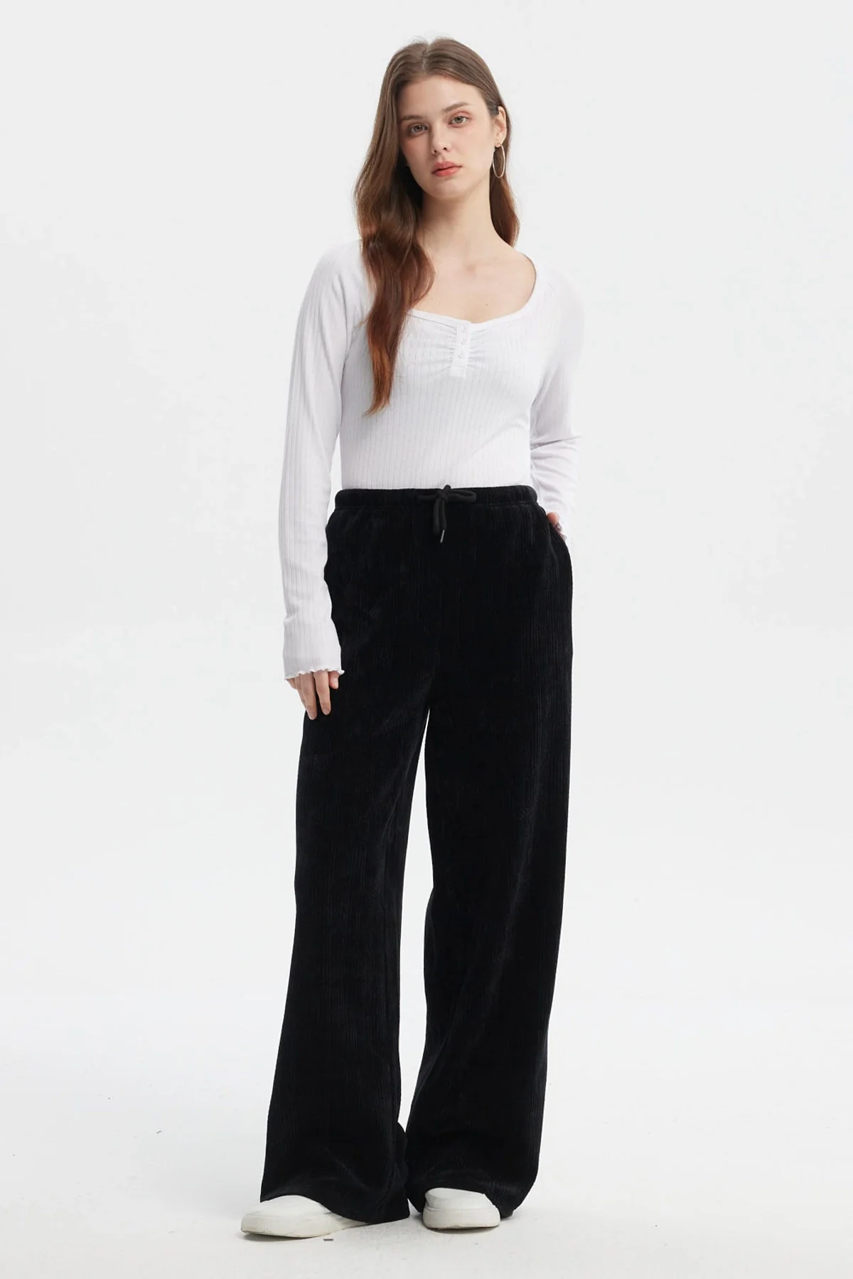 Pantalón Mujer Wide Leg Negro - Image 4