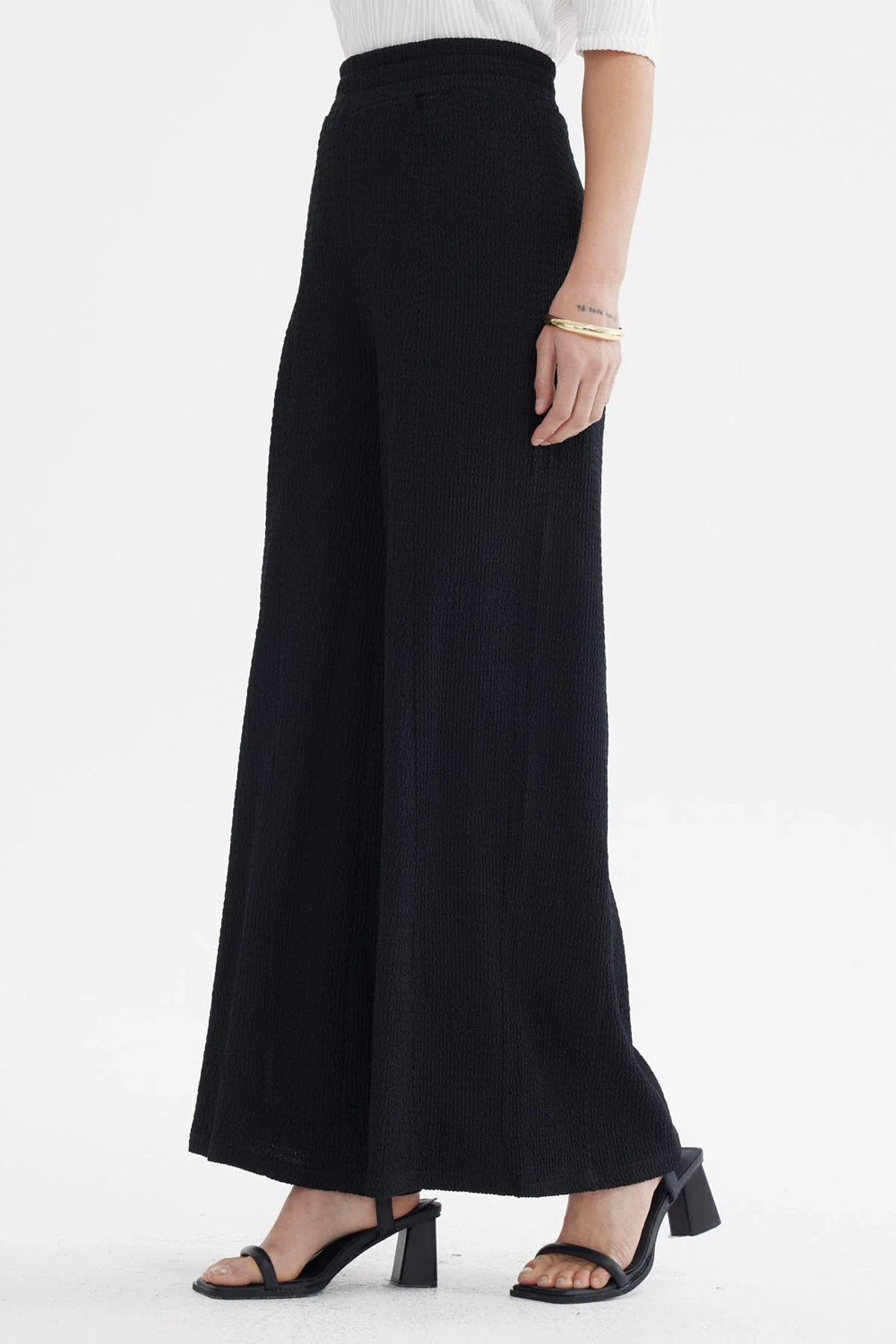 Pantalón Mujer Wide Leg Negro - Image 2