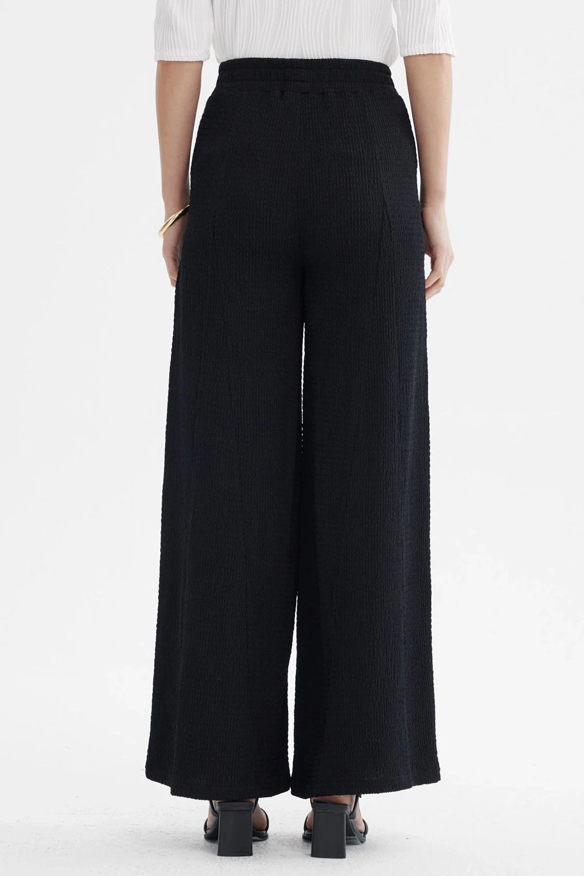 Pantalón Mujer Wide Leg Negro - Image 3