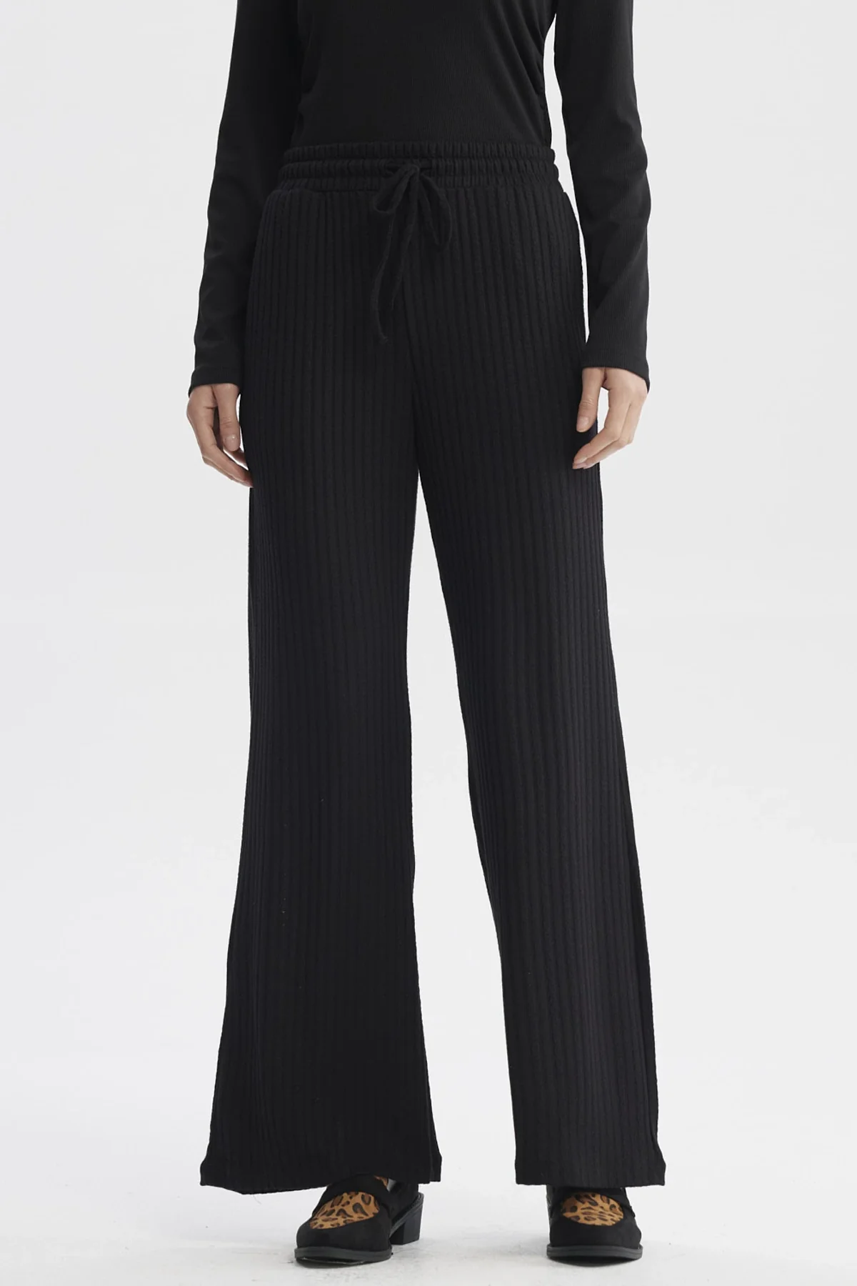 Pantalón Mujer Wide Leg Negro