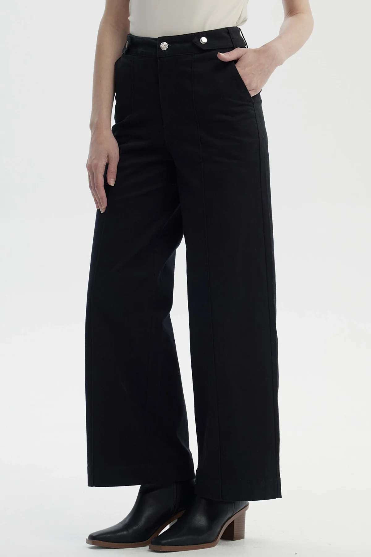 Pantalón Mujer Wide Leg Negro - Image 2