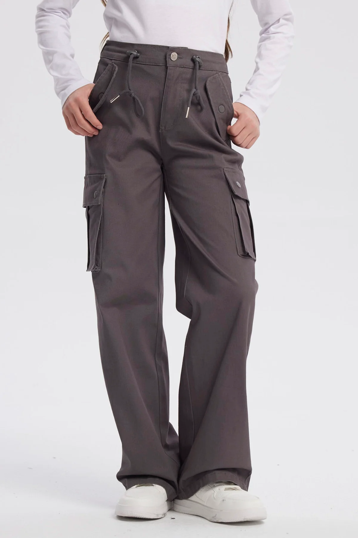 Pantalón Niña Cargo Cordón Marengo