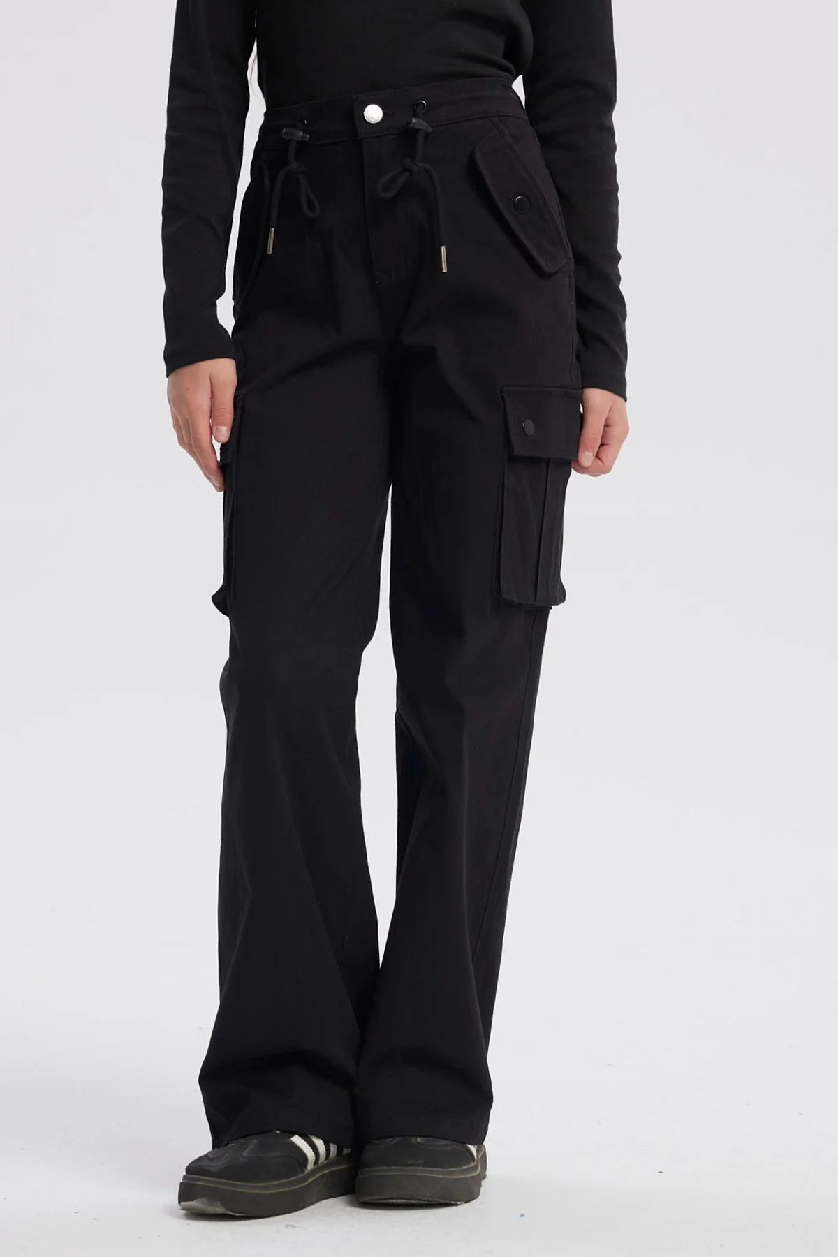 Pantalón Niña Cargo Cordón Negro