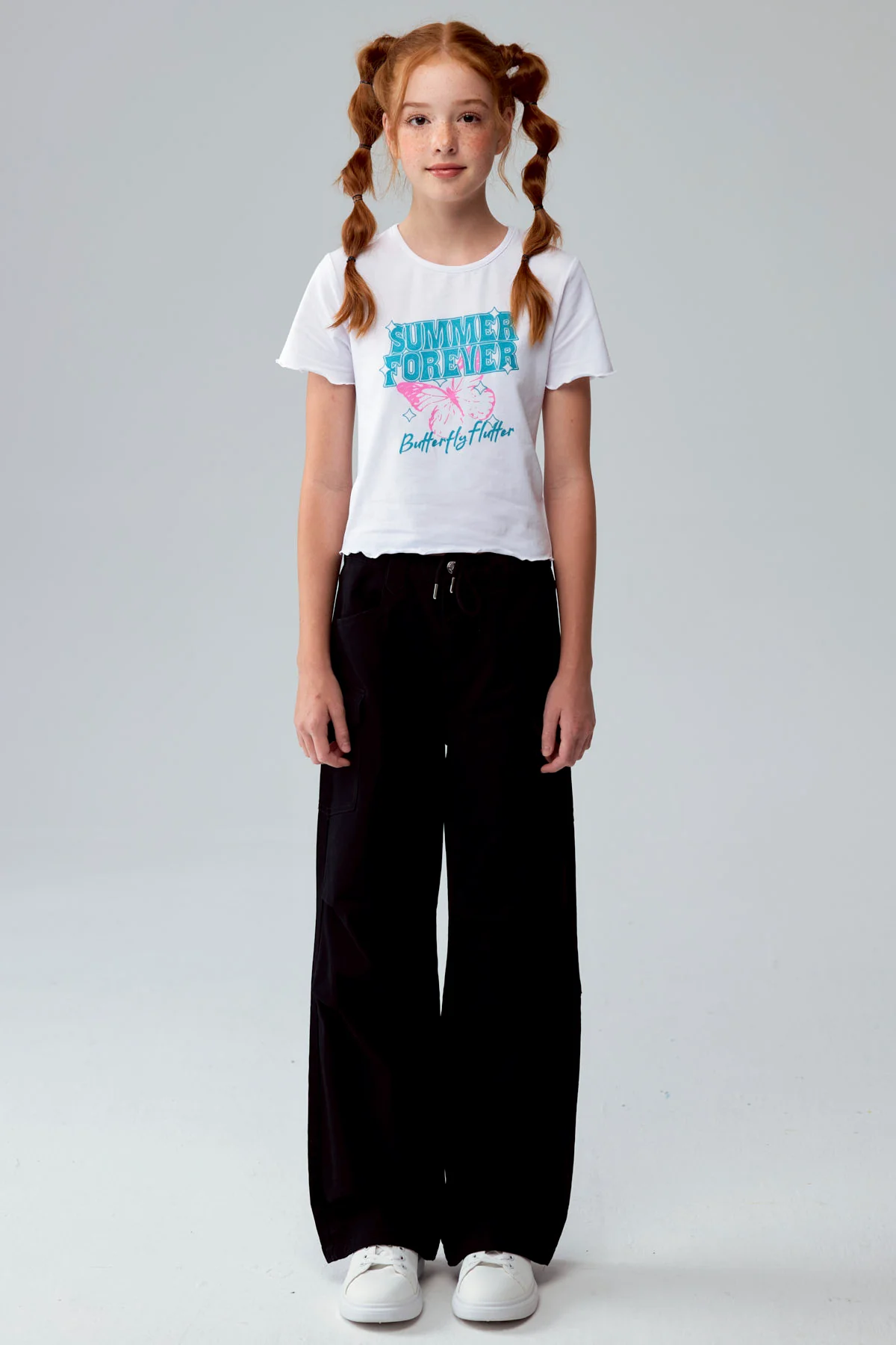 Pantalón Niña Parachute Con Bolsillo Negro - Image 4