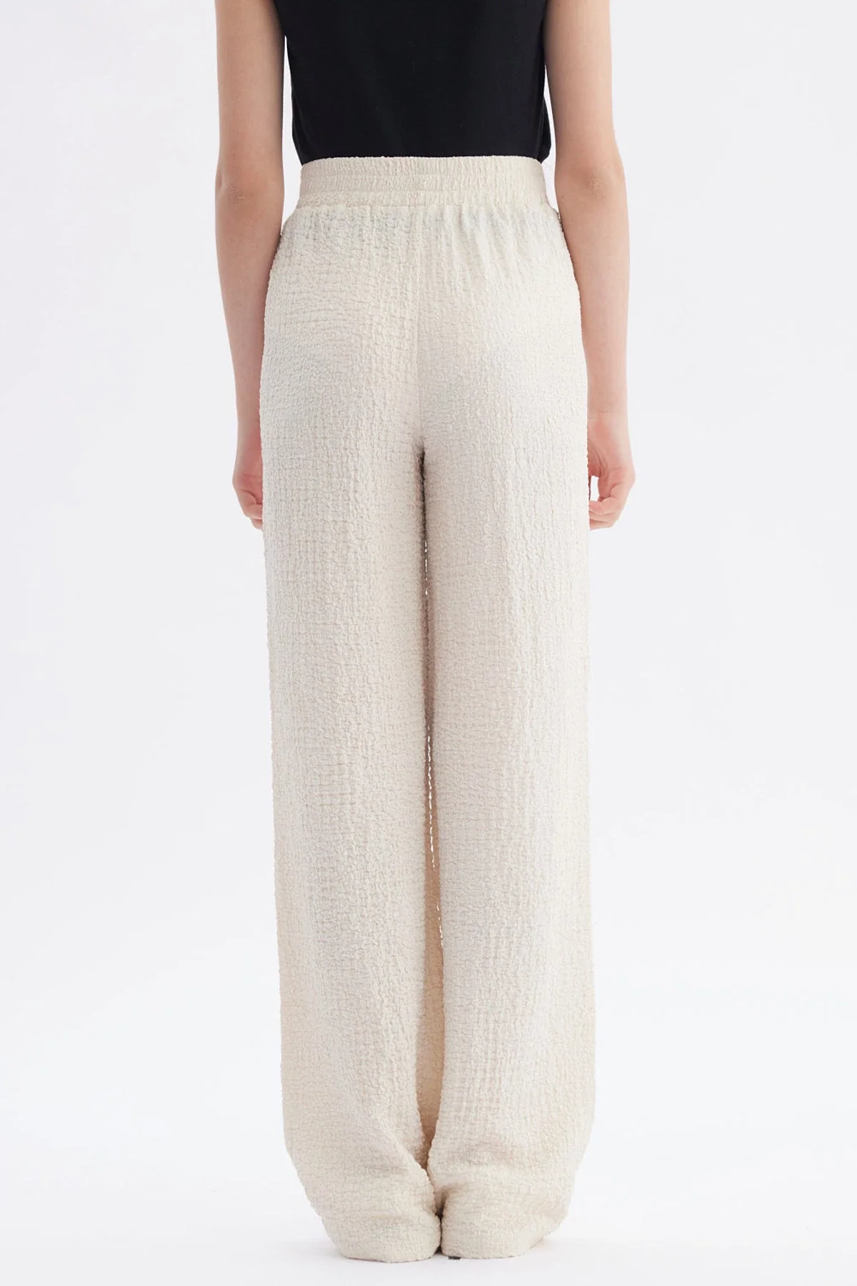 Pantalón Niña Wide Leg Textura Beige - Image 3