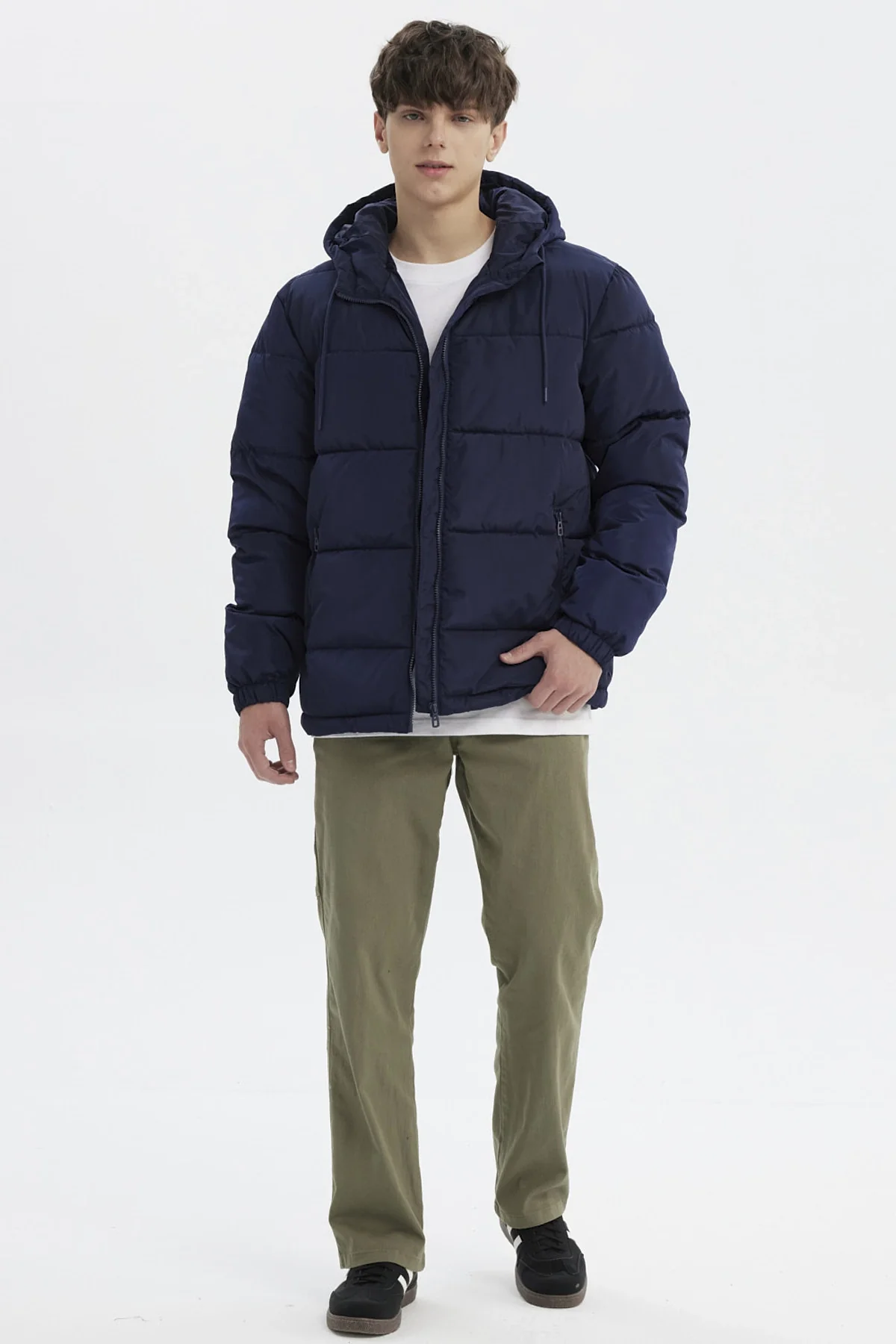Parka Hombre Básica Lisa Azul Marino - Image 4