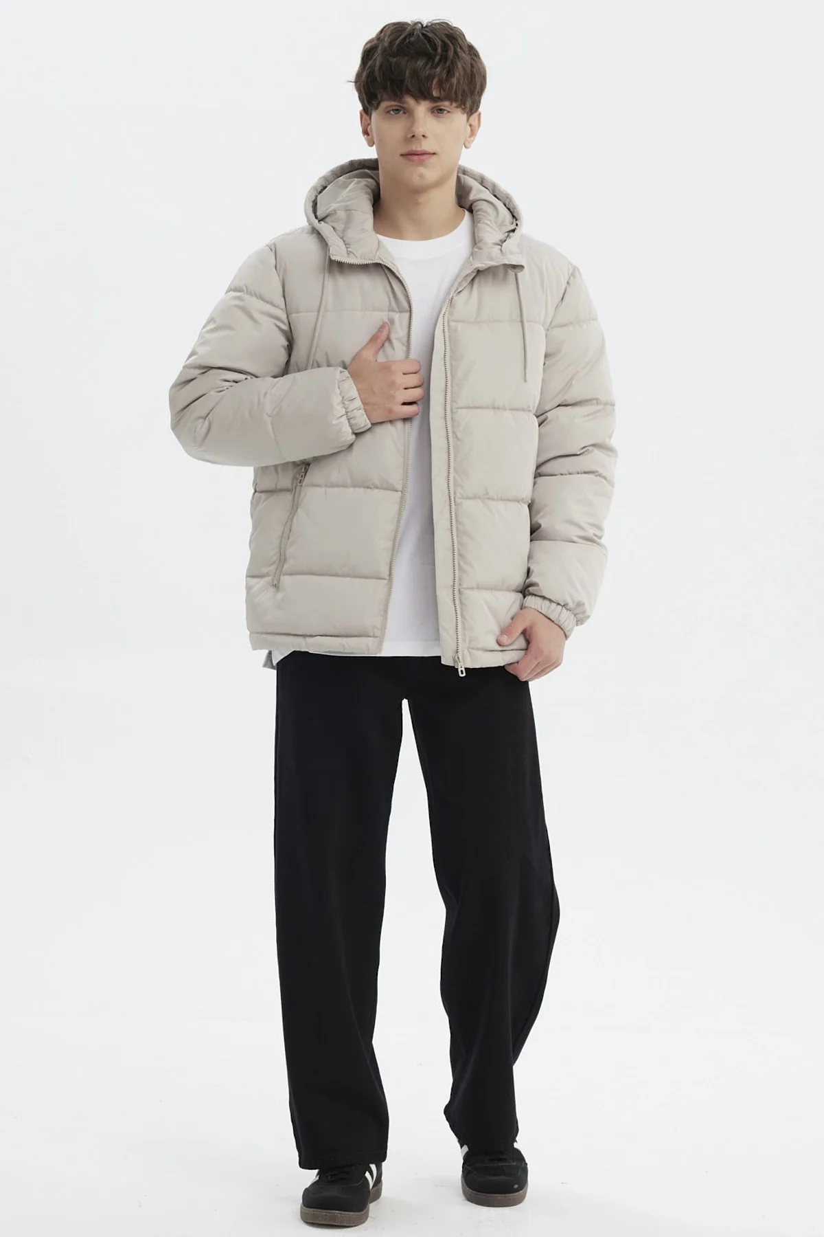 Parka Hombre Básica Lisa Beige - Image 4