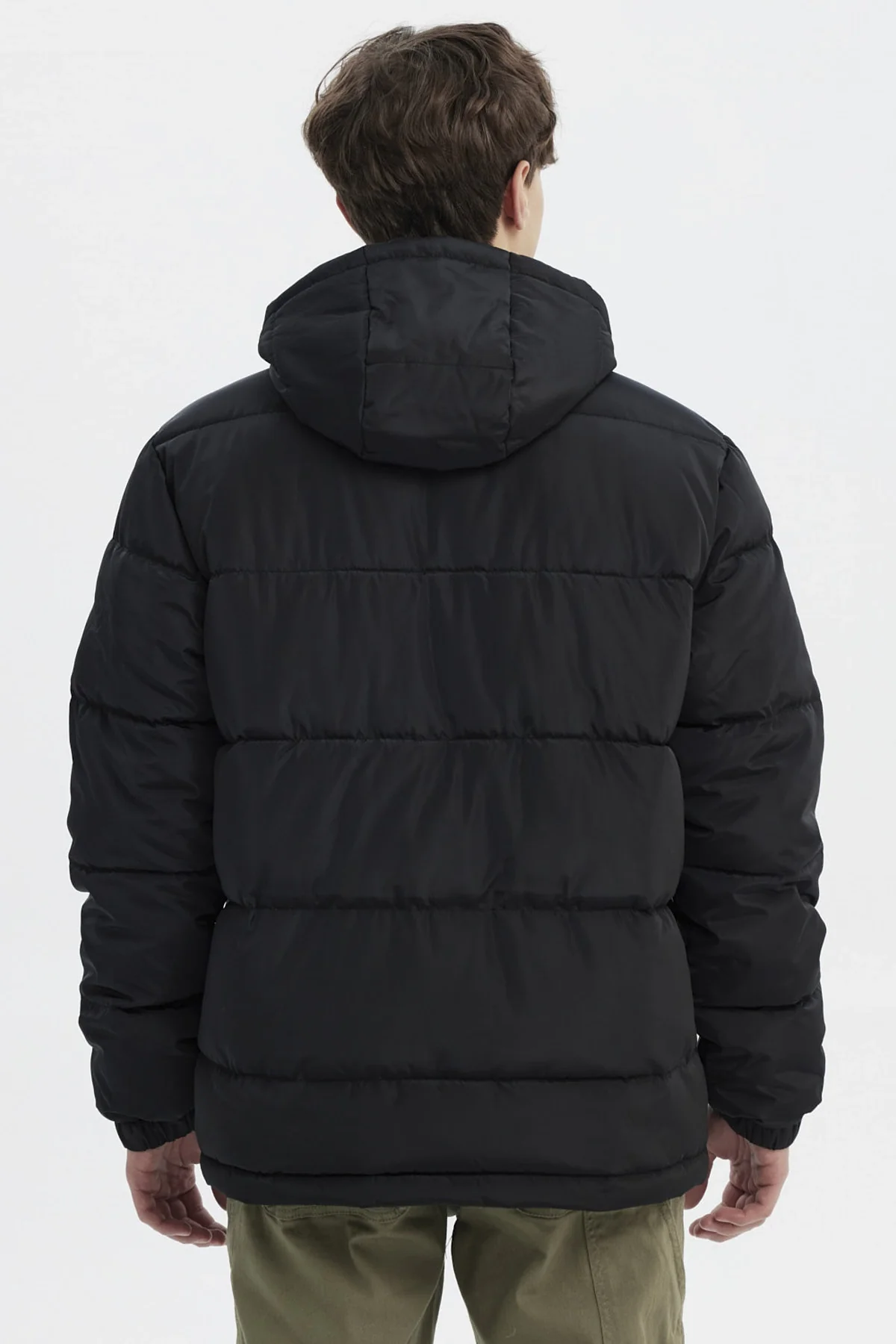 Parka Hombre Básica Lisa Negro - Image 3