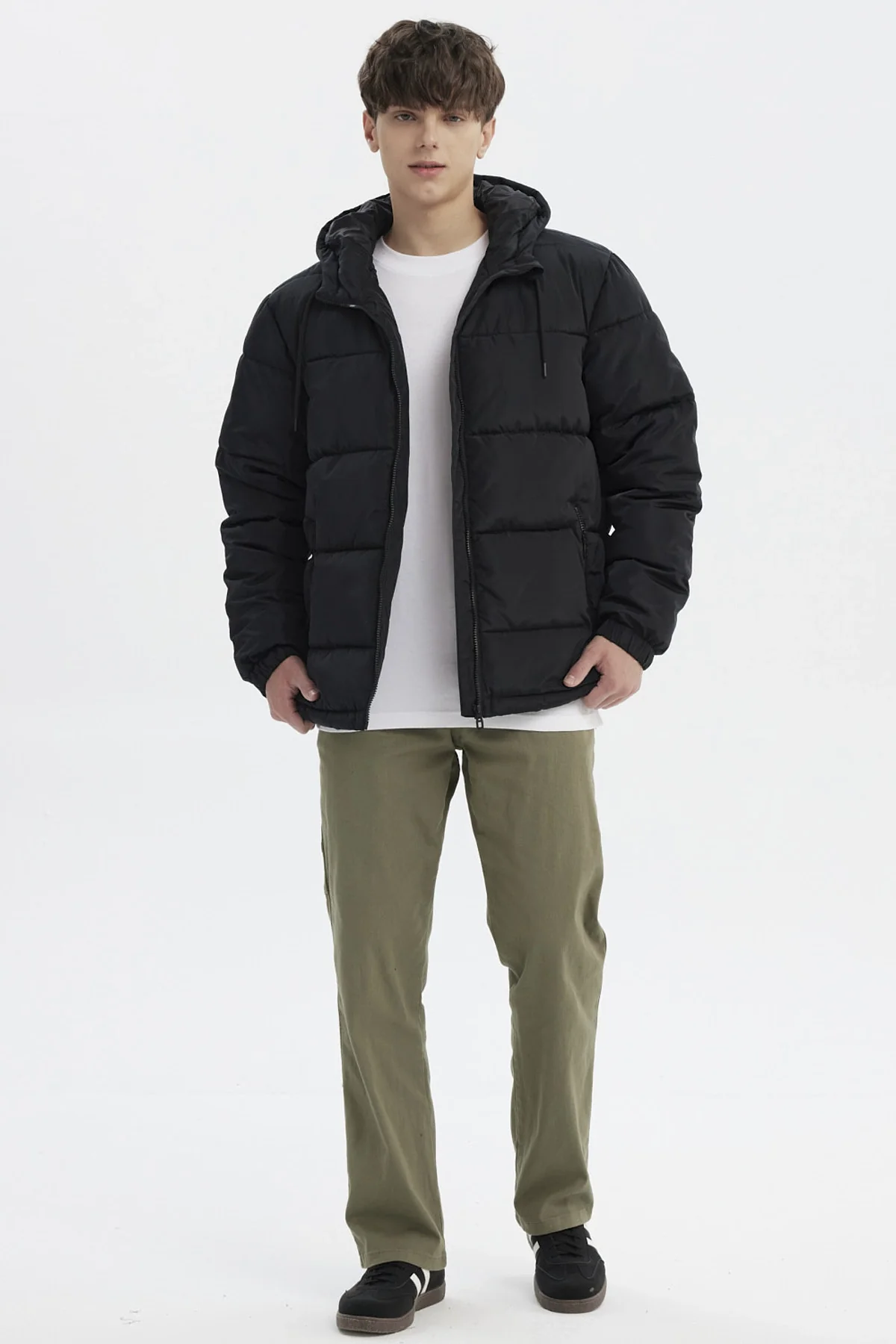 Parka Hombre Básica Lisa Negro - Image 4