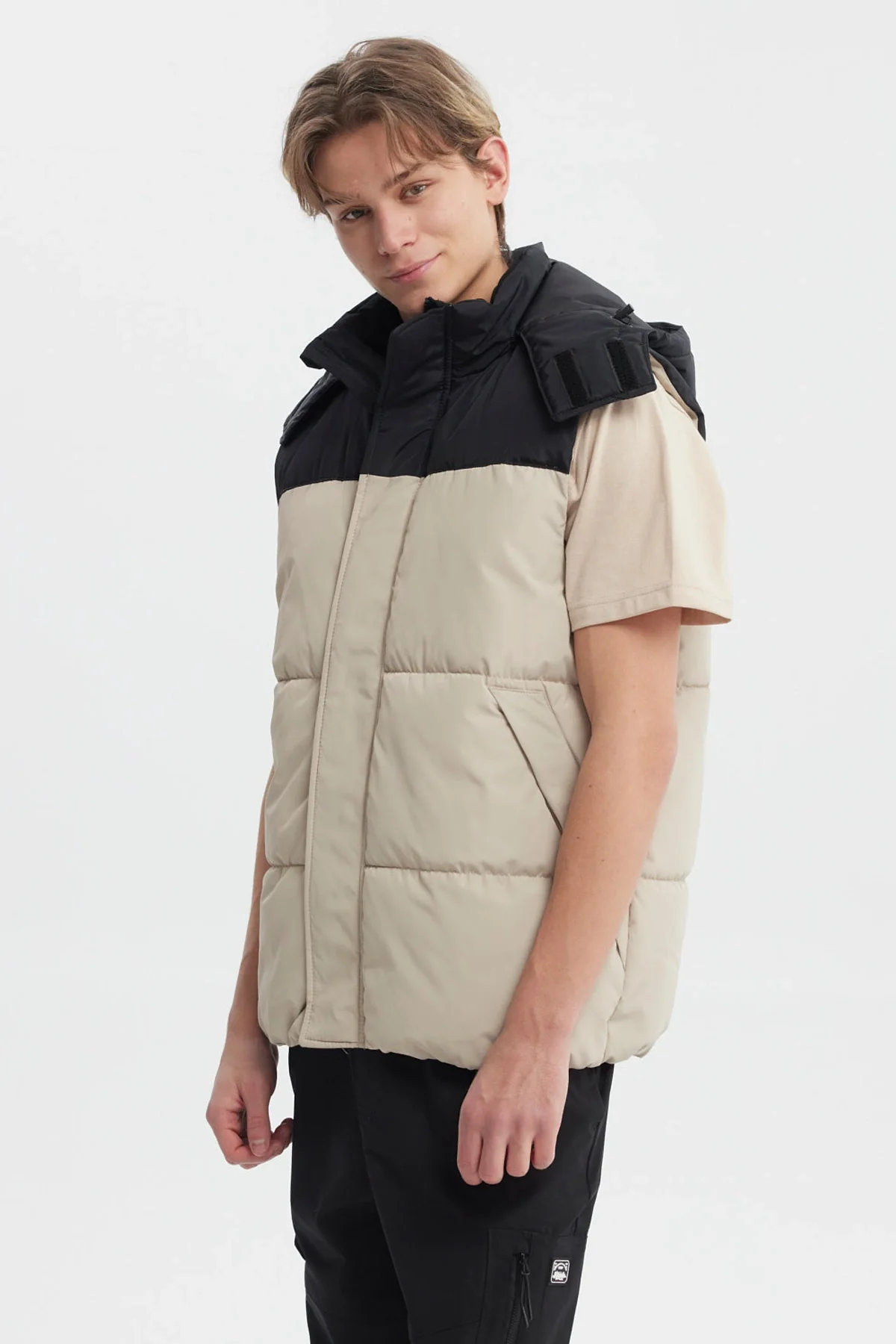 Parka Hombre Puffa Bicolor Beige - Image 2