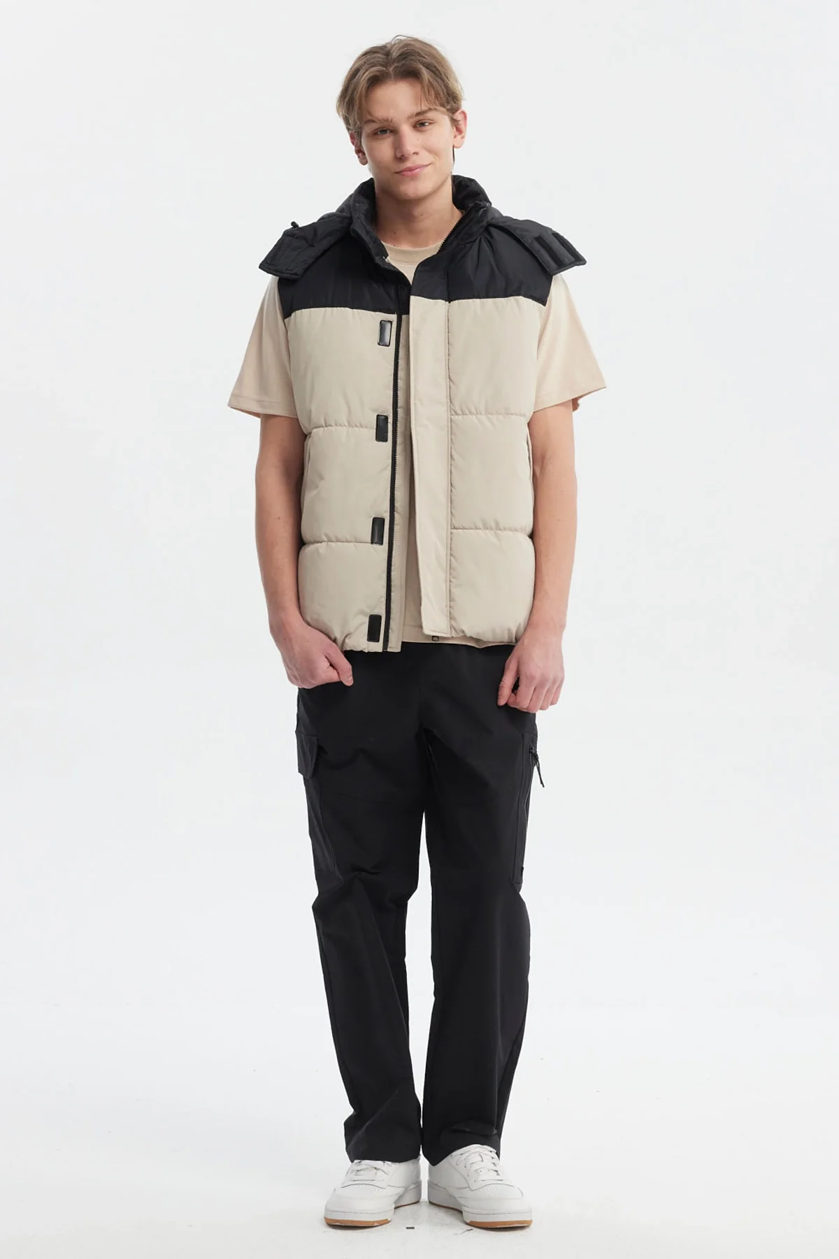 Parka Hombre Puffa Bicolor Beige - Image 4