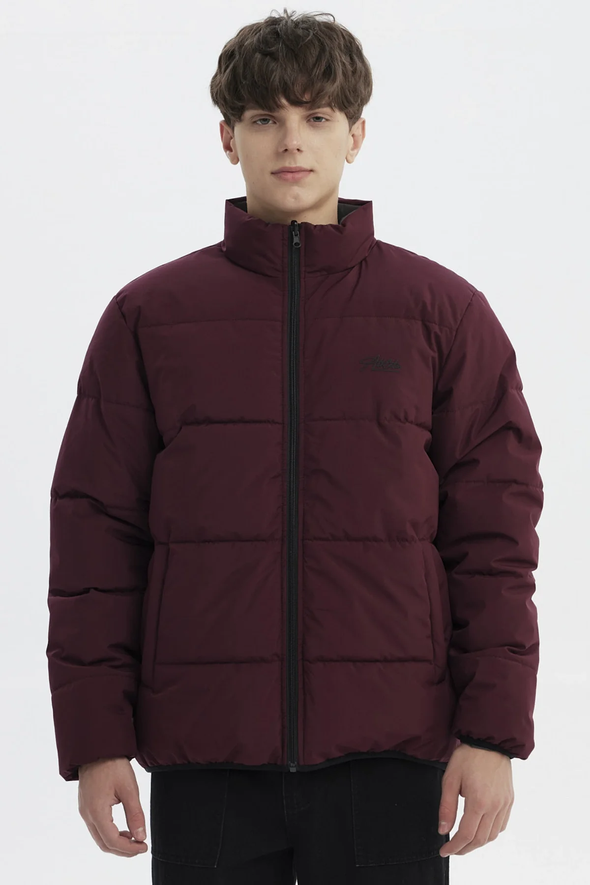 Parka Hombre Slim Reversible Burdeo