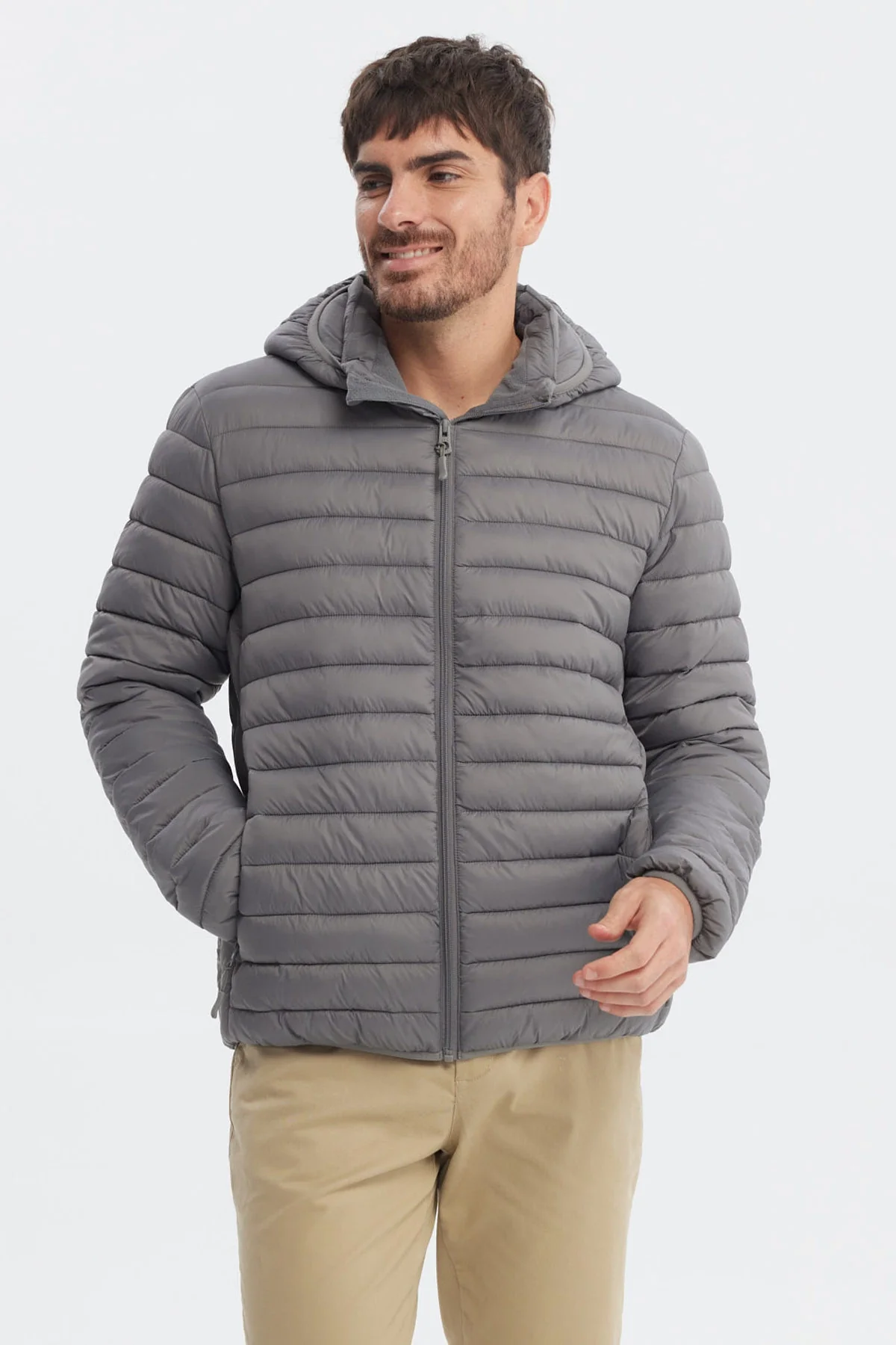 Parka Hombre Slim Gris