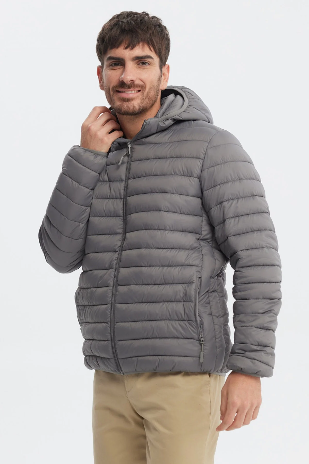 Parka Hombre Slim Gris - Image 2