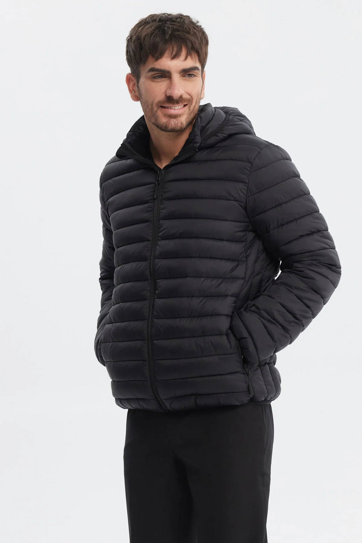 Parka Hombre Slim Negro - Image 2