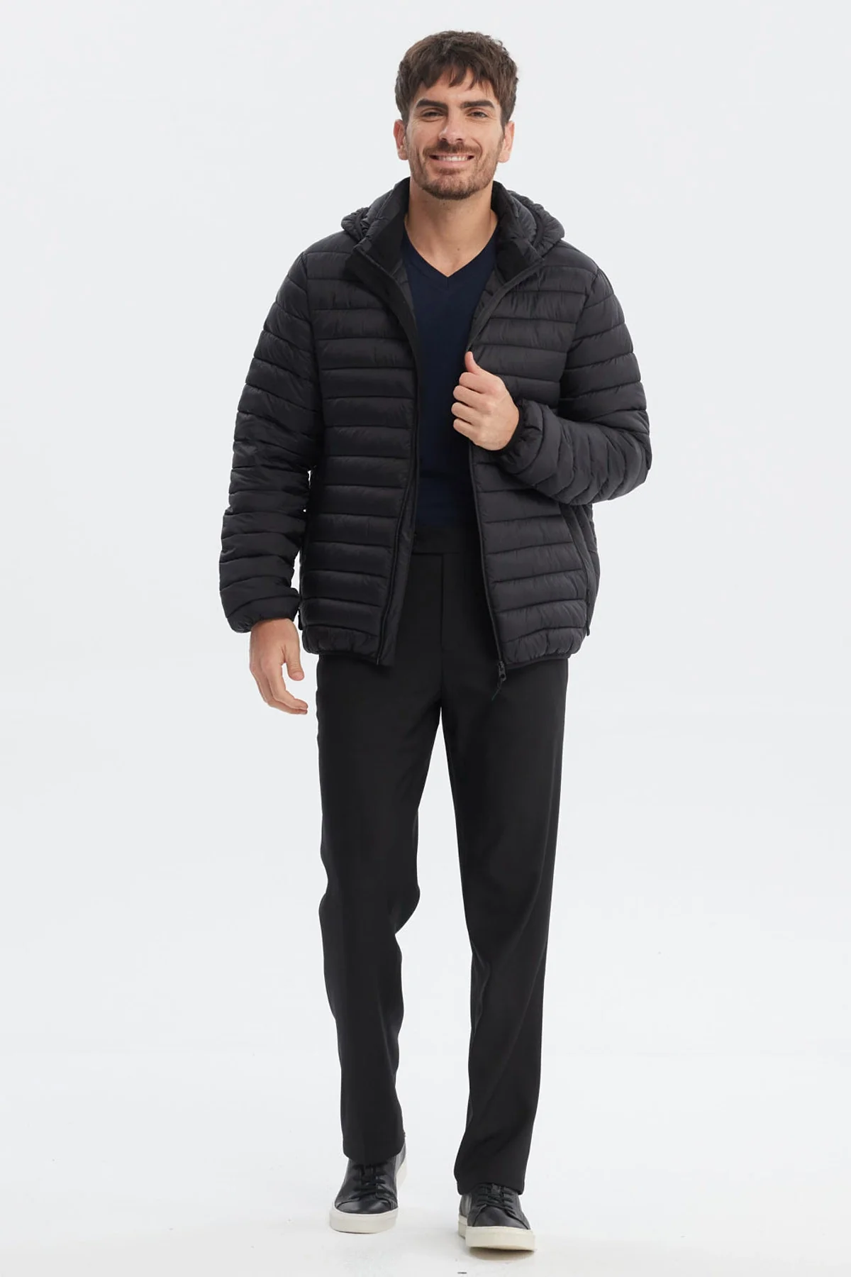 Parka Hombre Slim Negro - Image 4